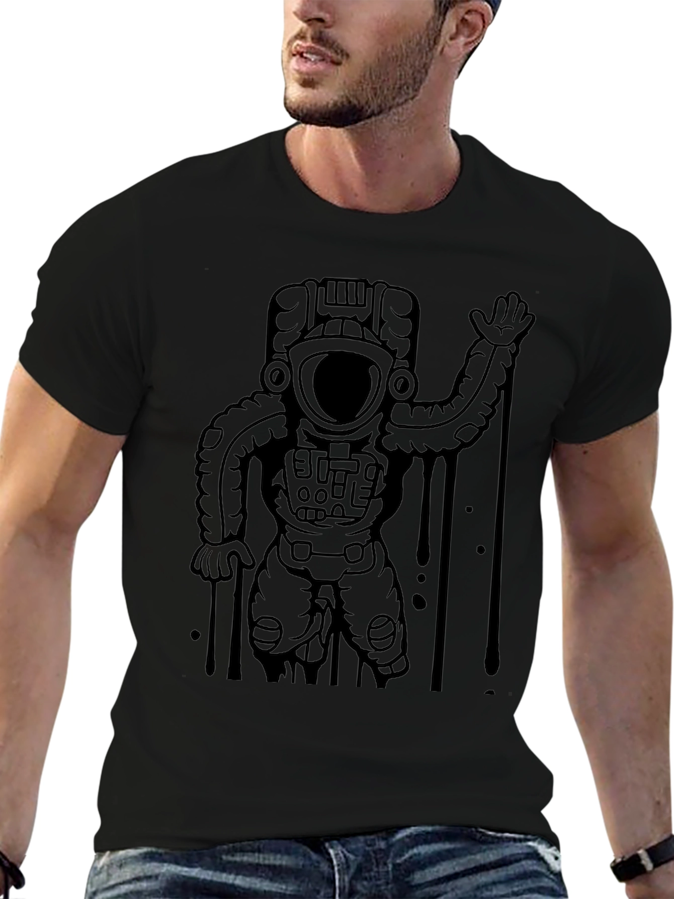 Astronaut Graphic T-Shirt - Black