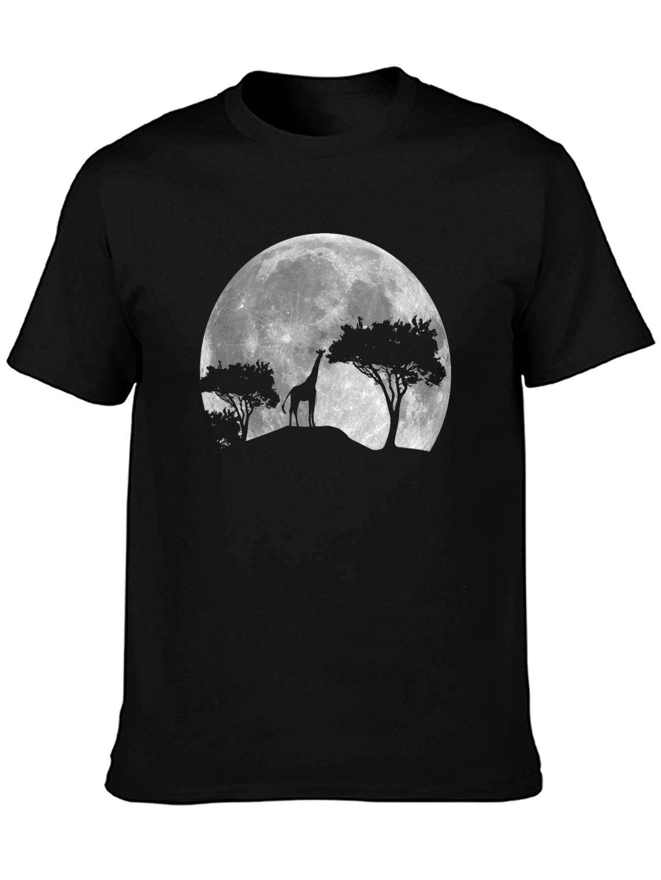 Giraffe Moon T-Shirt - African Safari Silhouette Tee