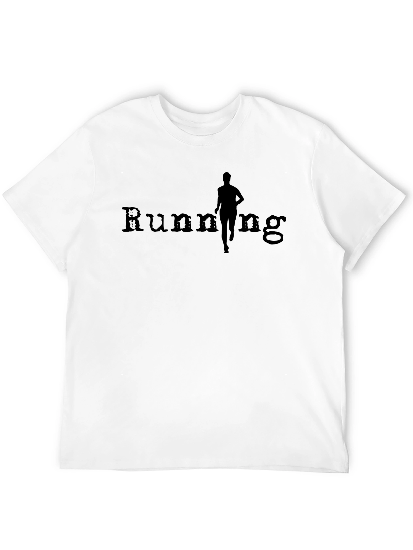 Running Silhouette Graphic Tee - Black Cotton T-Shirt