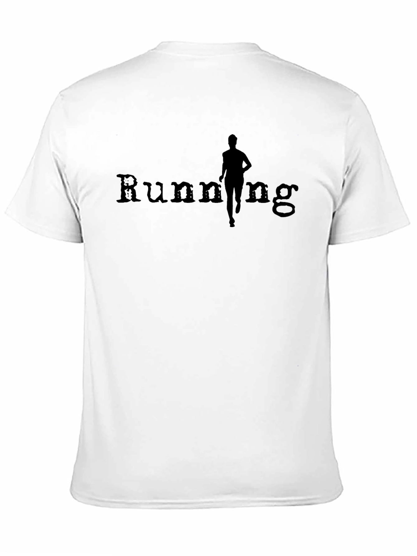 Running Silhouette Graphic Tee - Black Cotton T-Shirt
