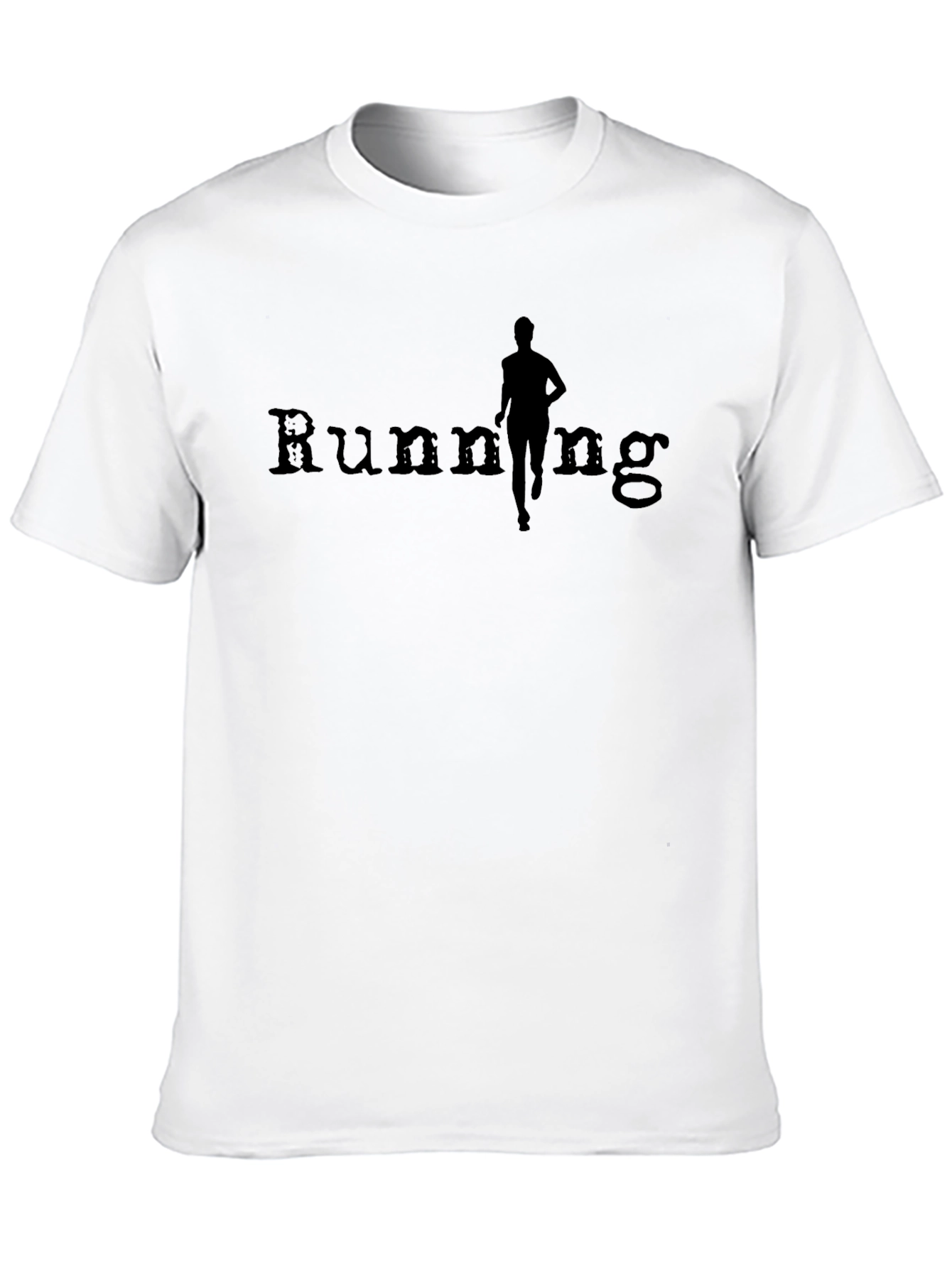 Running Silhouette Graphic Tee - Black Cotton T-Shirt
