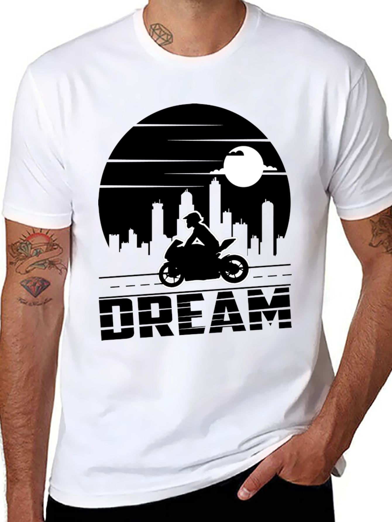 Motorcycle Dream T-Shirt - Cityscape Rider Tee