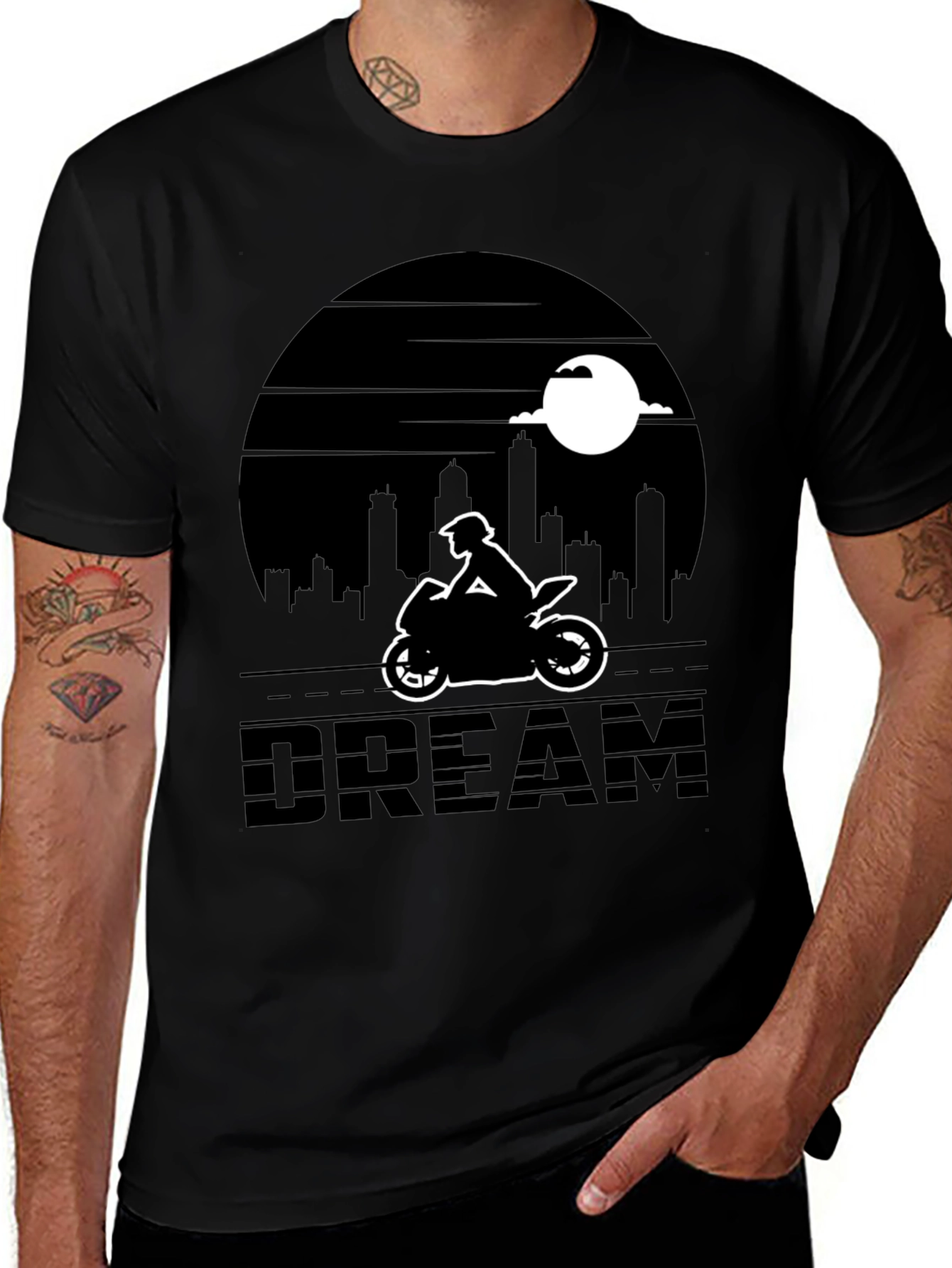 Motorcycle Dream T-Shirt - Cityscape Rider Tee