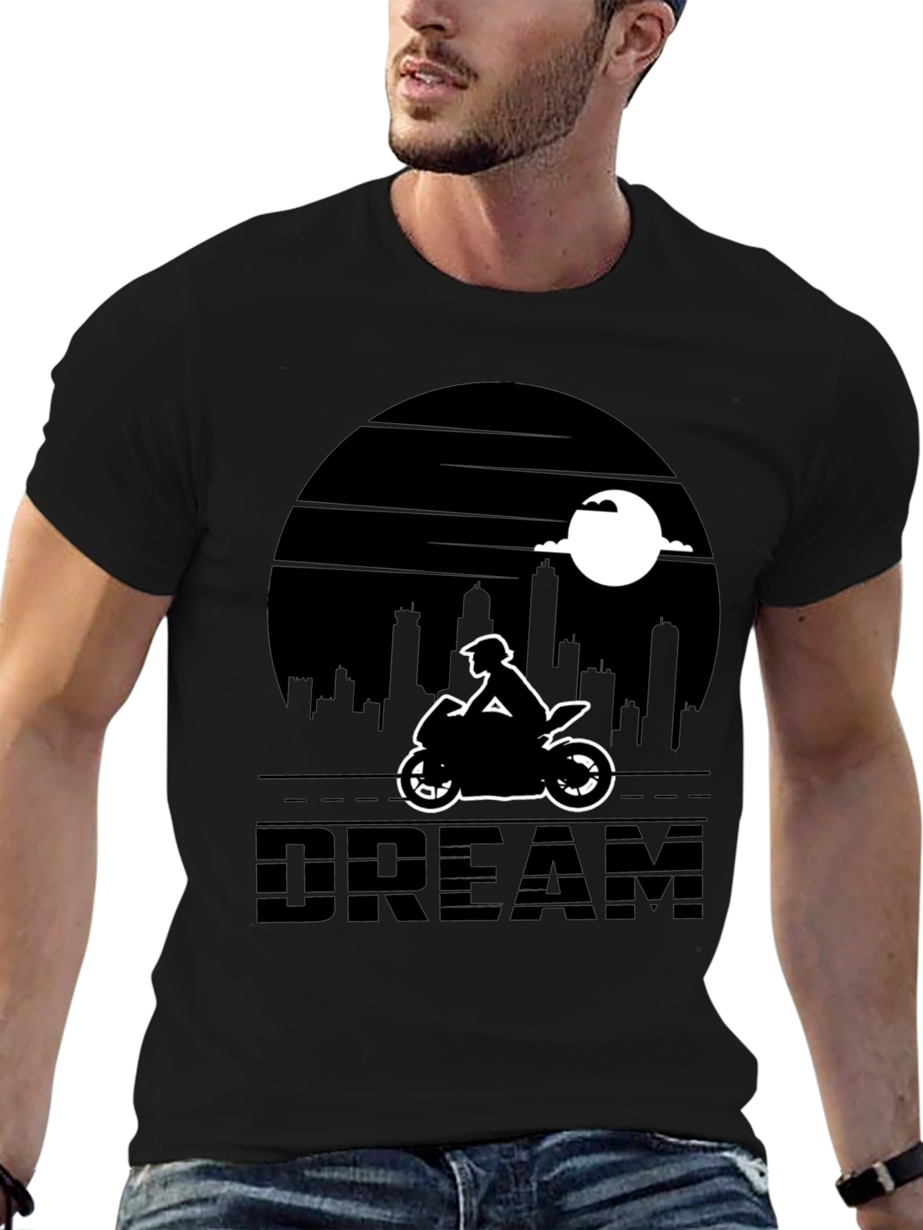 Motorcycle Dream T-Shirt - Cityscape Rider Tee