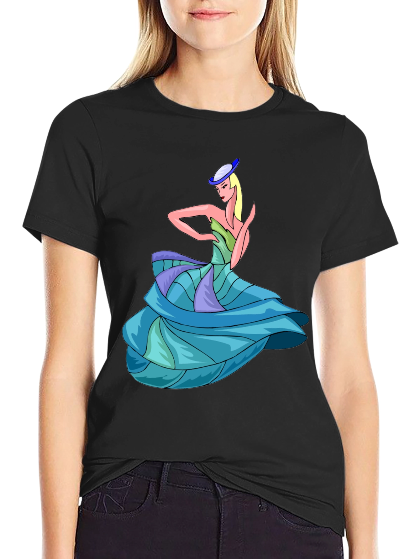 Elegant Lady T-Shirt: Unique Graphic Design