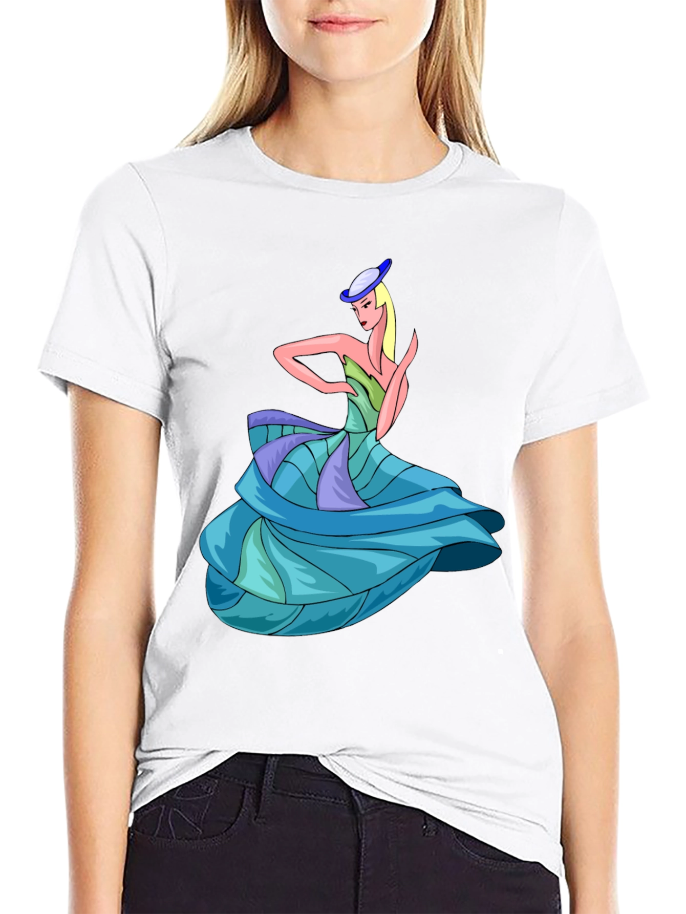 Elegant Lady T-Shirt: Unique Graphic Design