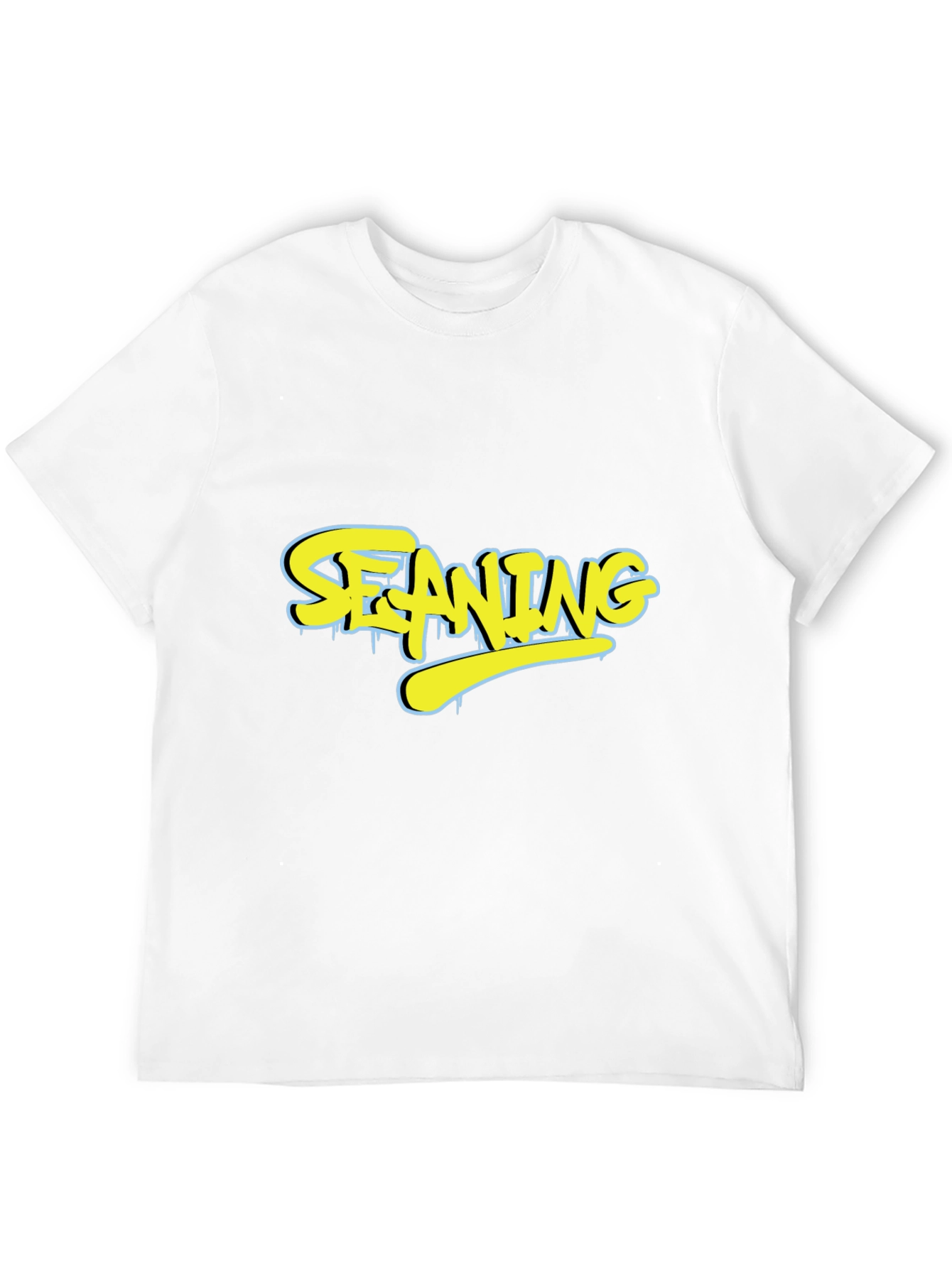Stylish SEANING Graphic Black T-Shirt