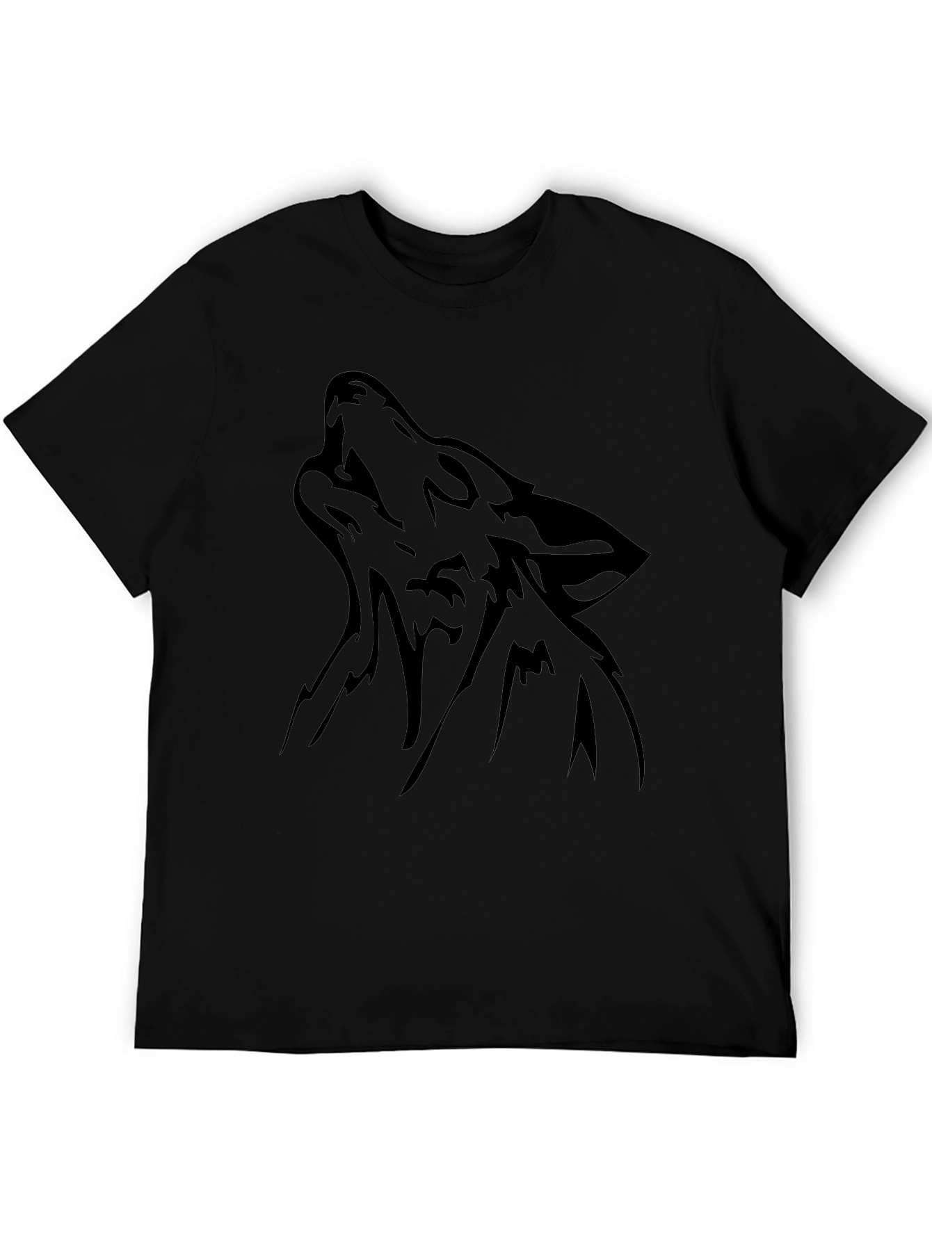 Black Wolf Howling Graphic Tee
