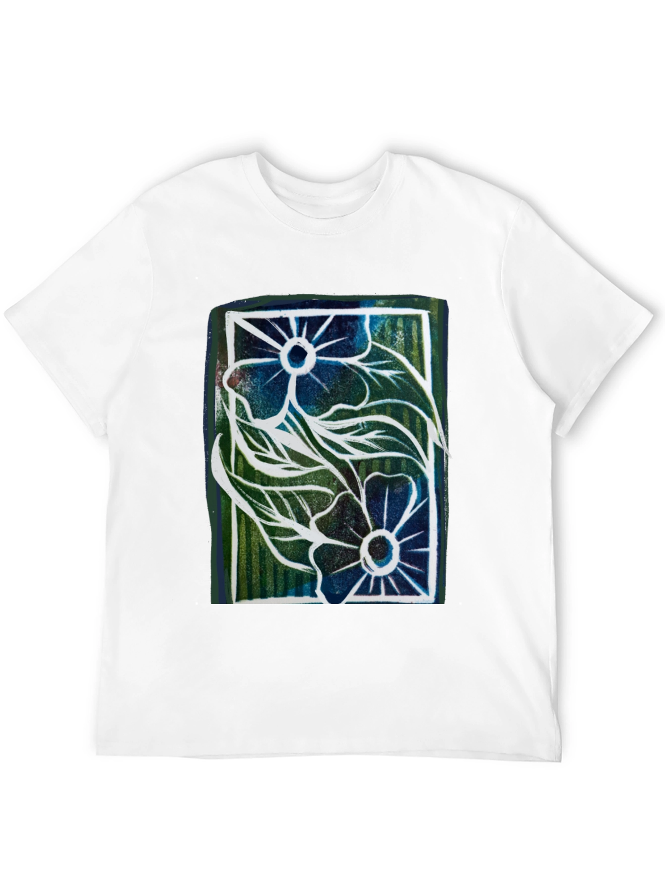 Floral Graphic Print Mens Black T-Shirt