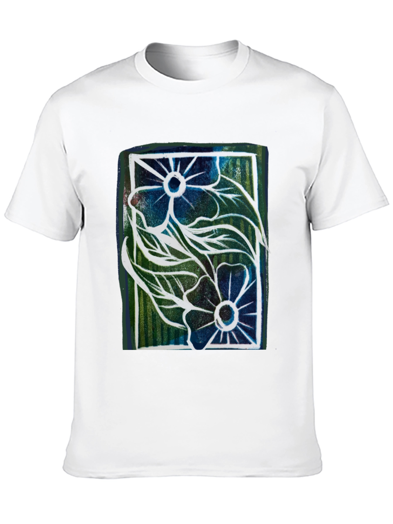 Floral Graphic Print Mens Black T-Shirt
