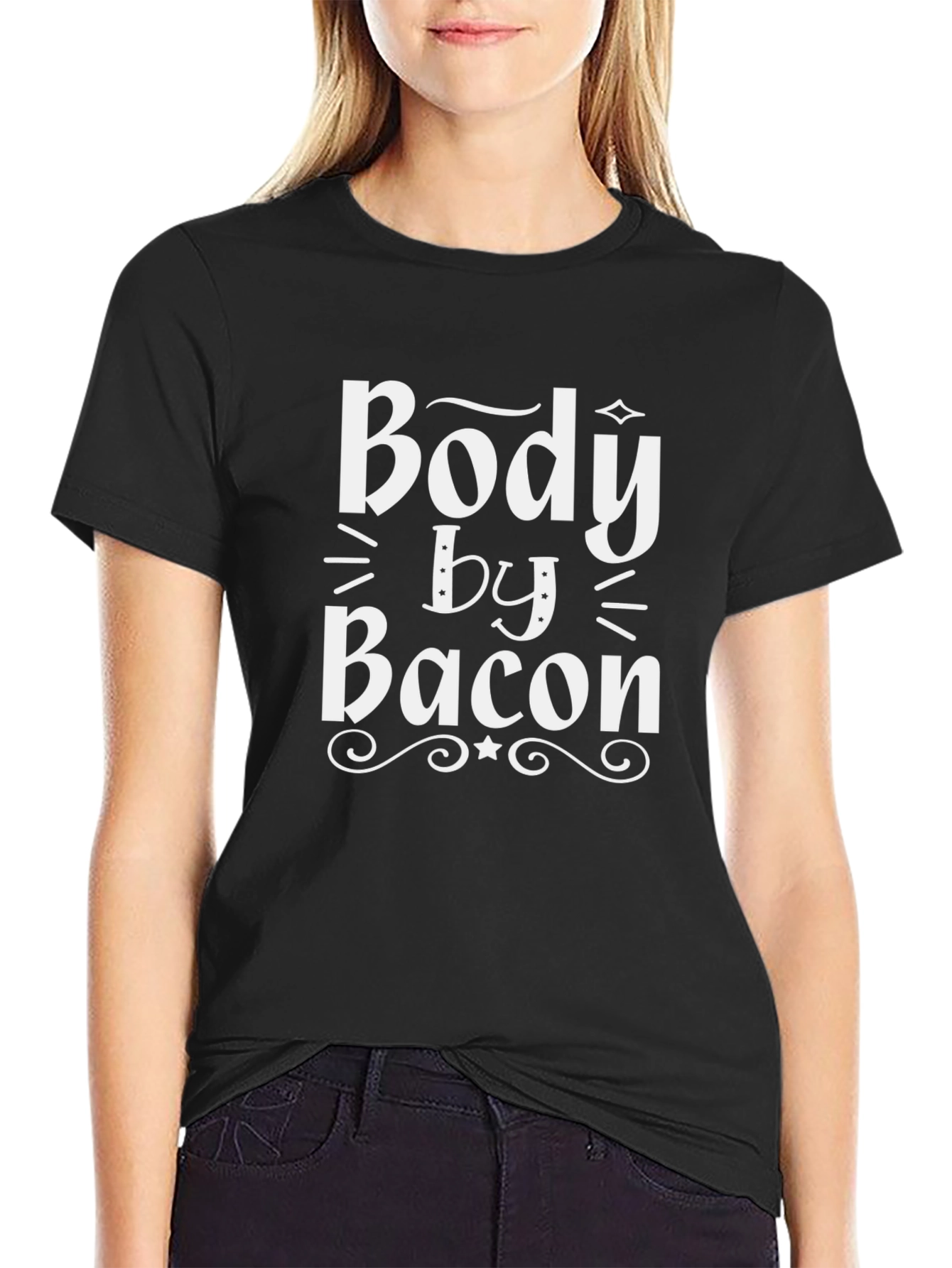 Body By Bacon Black Graphic T-Shirt