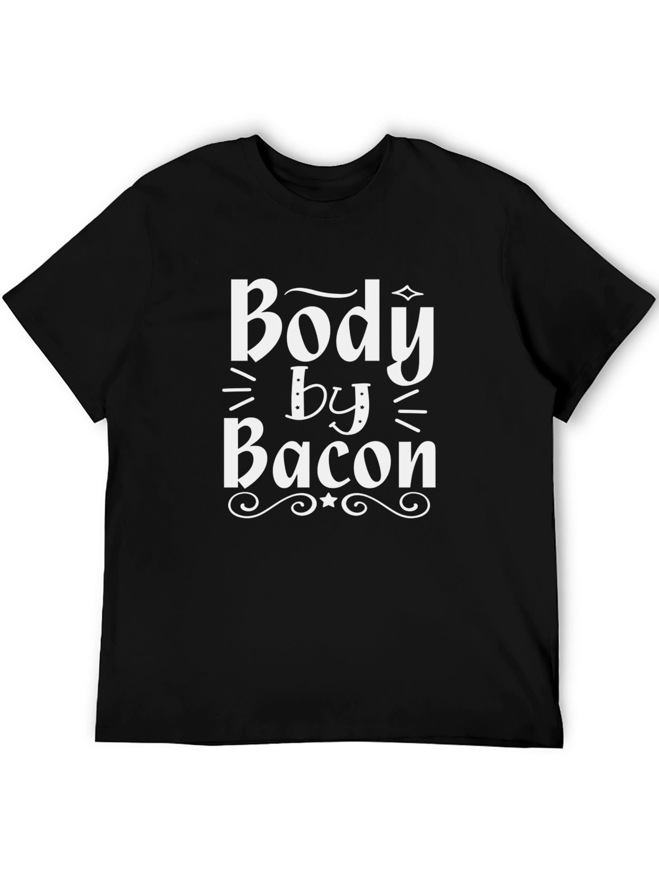 Body By Bacon Black Graphic T-Shirt