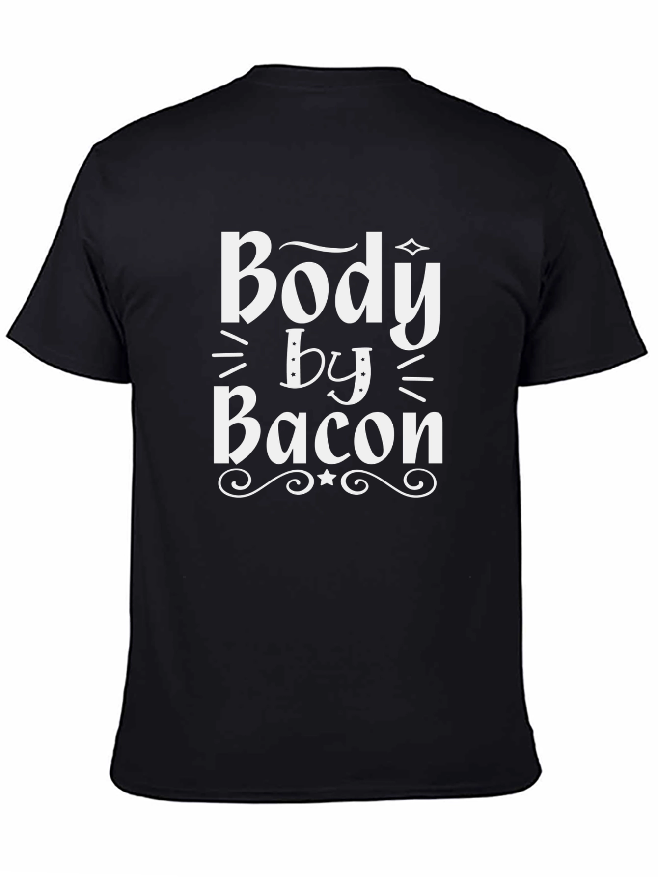 Body By Bacon Black Graphic T-Shirt