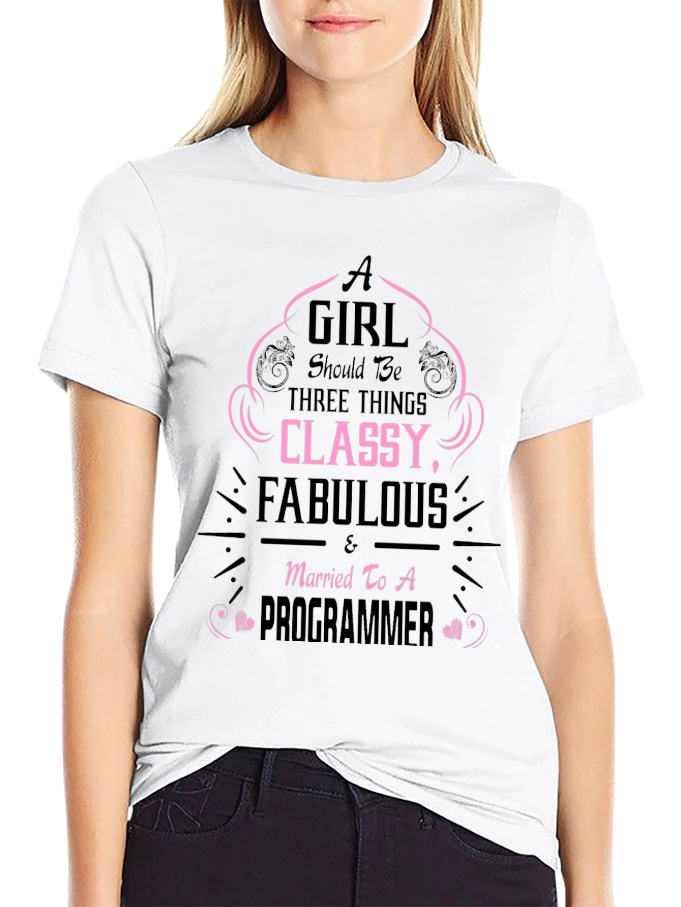 Classy Fabulous Programmer Wife Funny T-Shirt