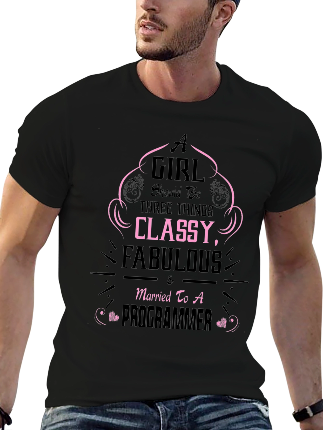 Classy Fabulous Programmer Wife Funny T-Shirt