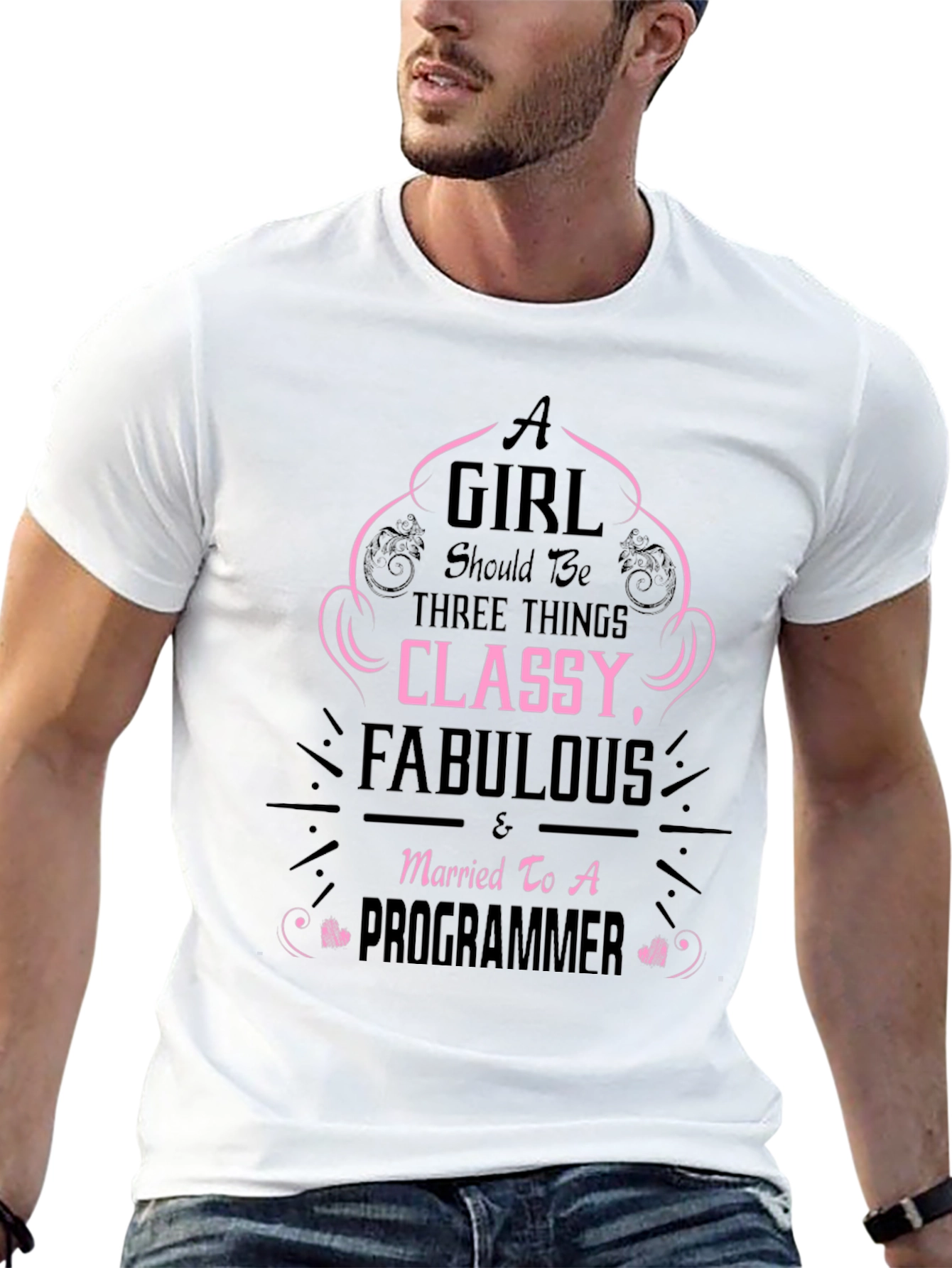 Classy Fabulous Programmer Wife Funny T-Shirt