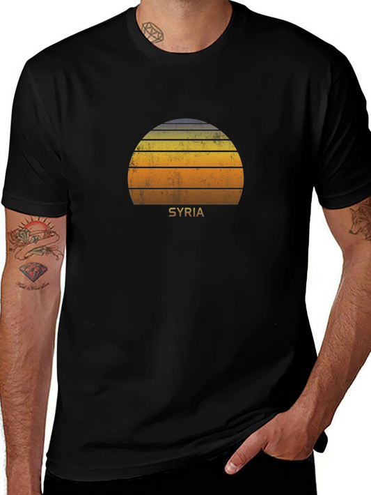 Syria Retro Sunset Graphic T-Shirt