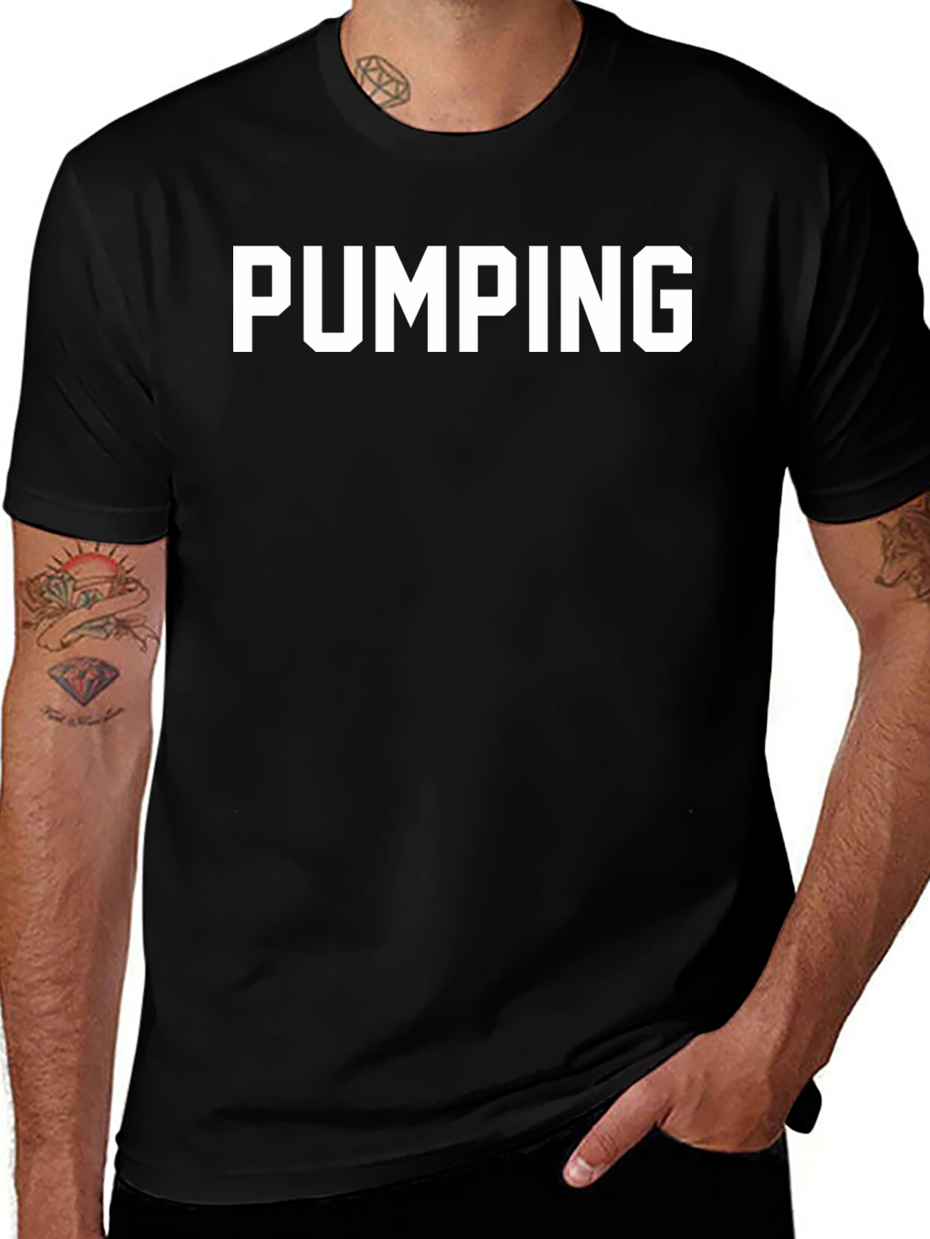 Pumping Black T-Shirt - Gym Workout Apparel