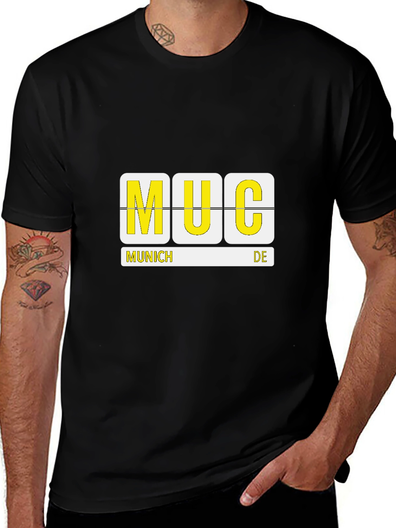 MUC Airport Code Black T-Shirt - Munich Germany