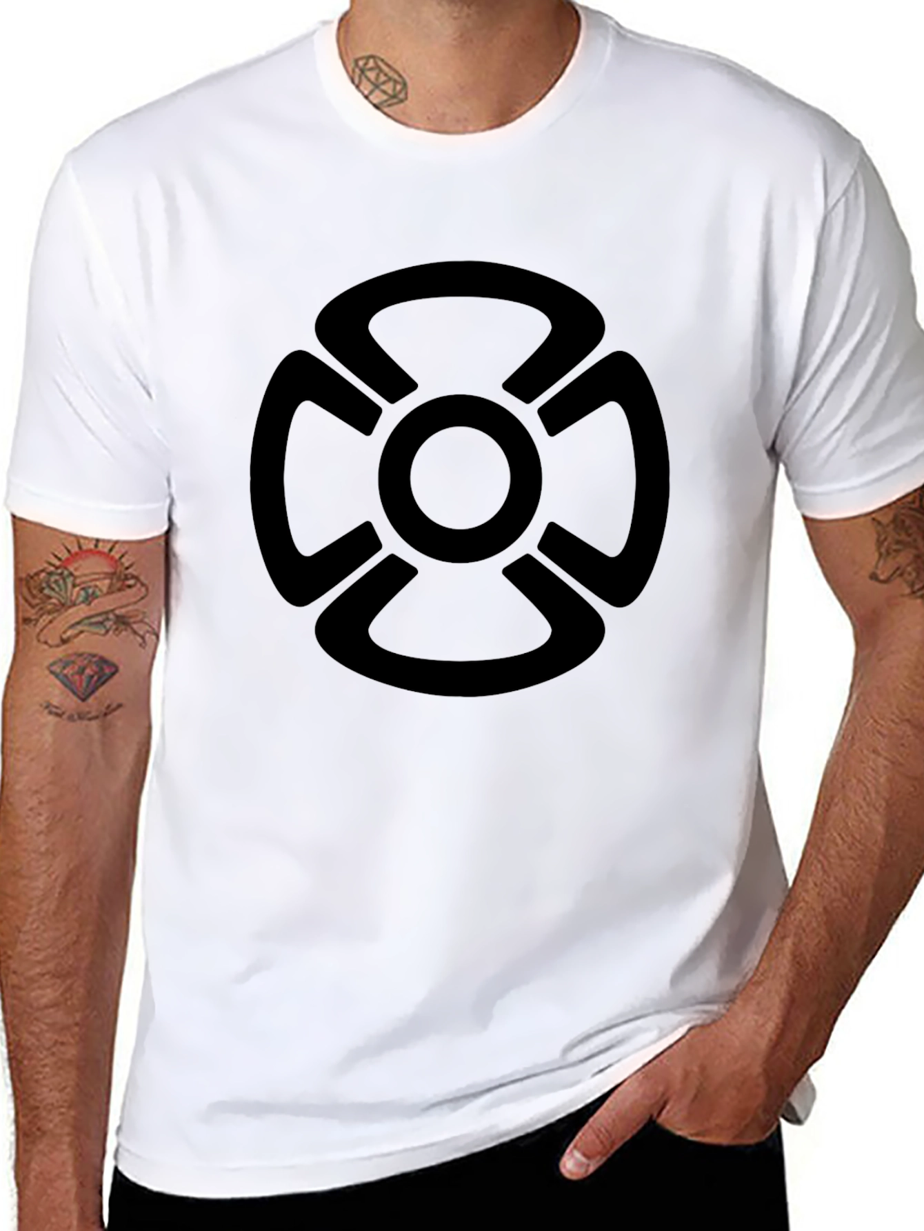 Modern Cross Graphic Black T-Shirt