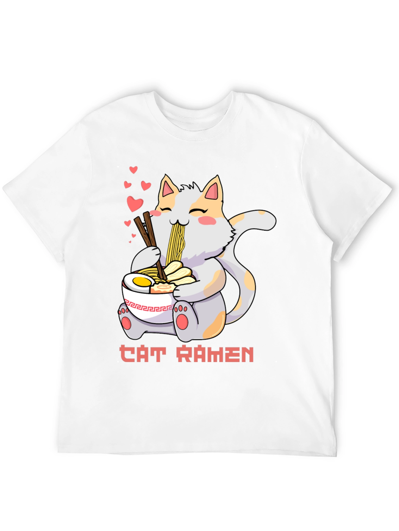Cat Ramen Graphic Tee - Kawaii Style