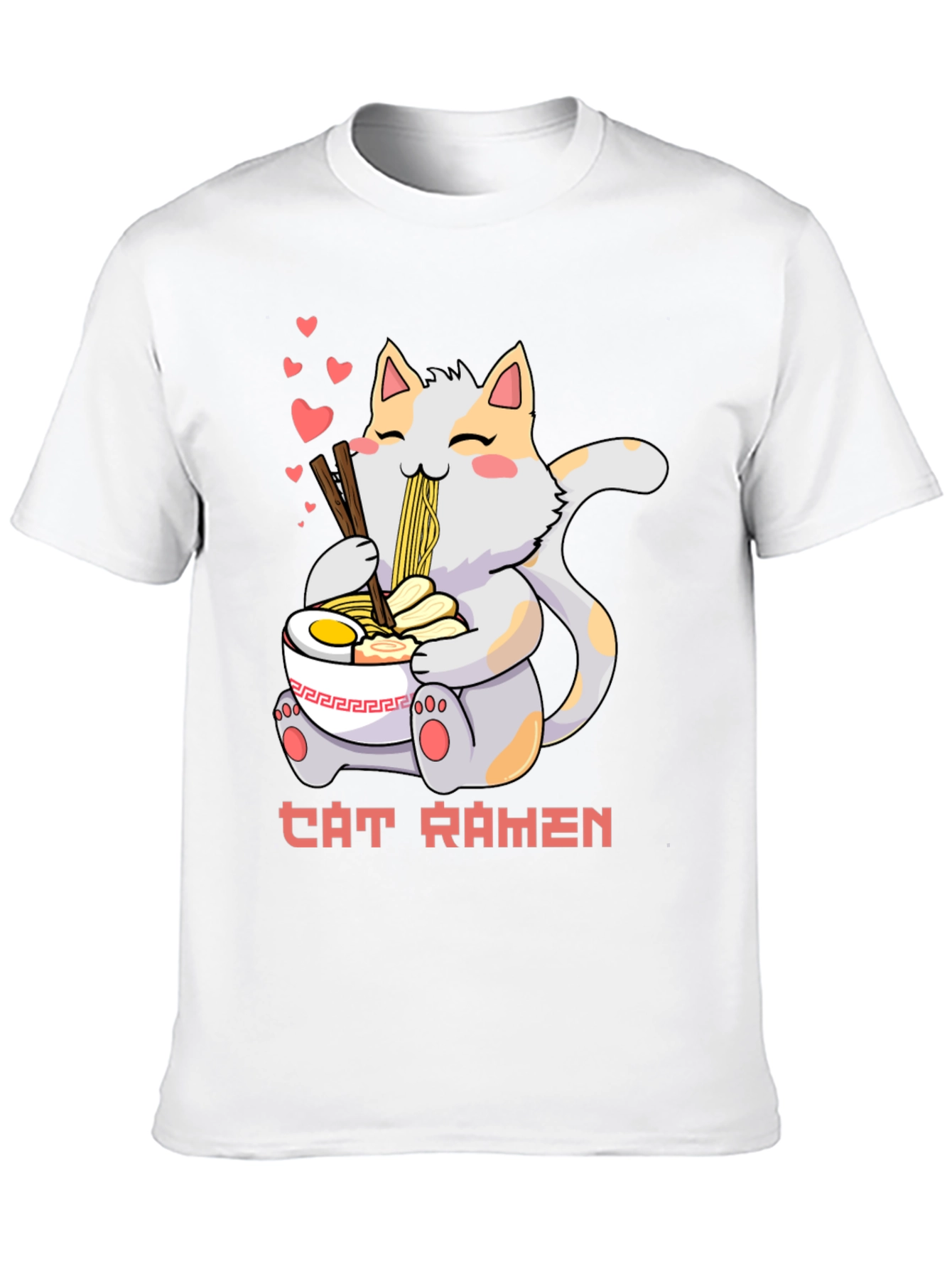 Cat Ramen Graphic Tee - Kawaii Style