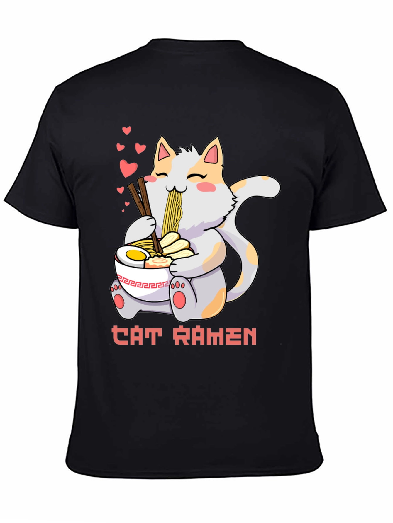 Cat Ramen Graphic Tee - Kawaii Style