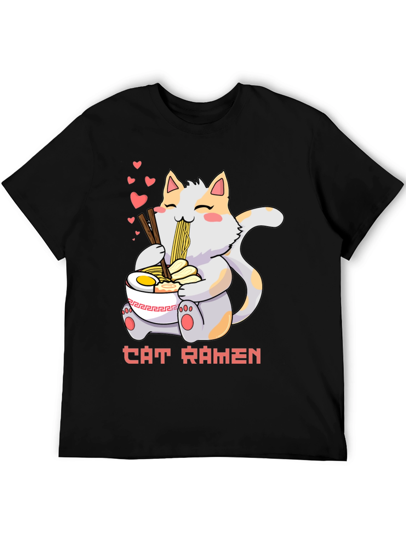 Cat Ramen Graphic Tee - Kawaii Style