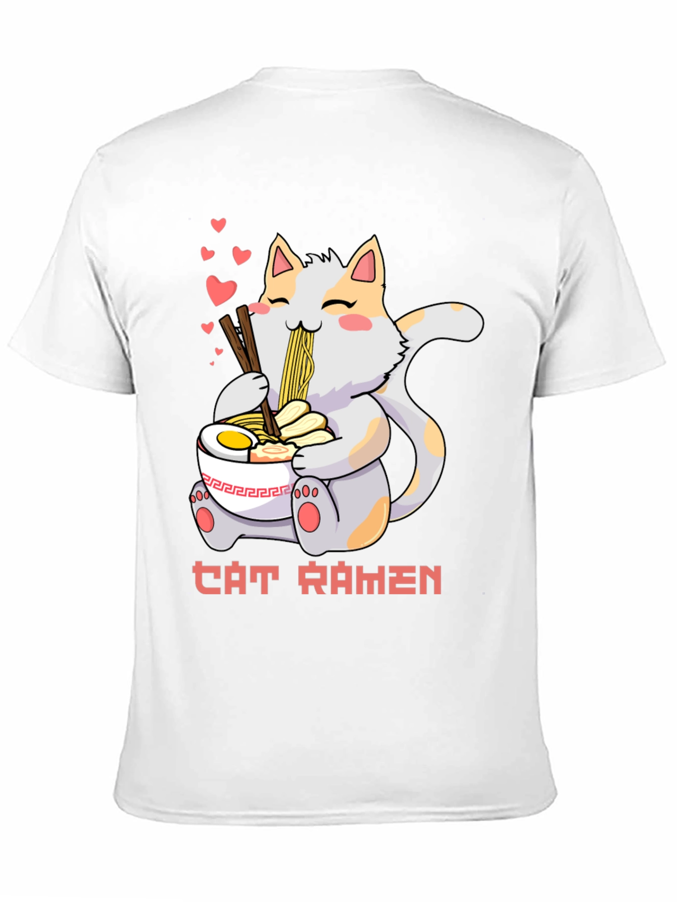 Cat Ramen Graphic Tee - Kawaii Style