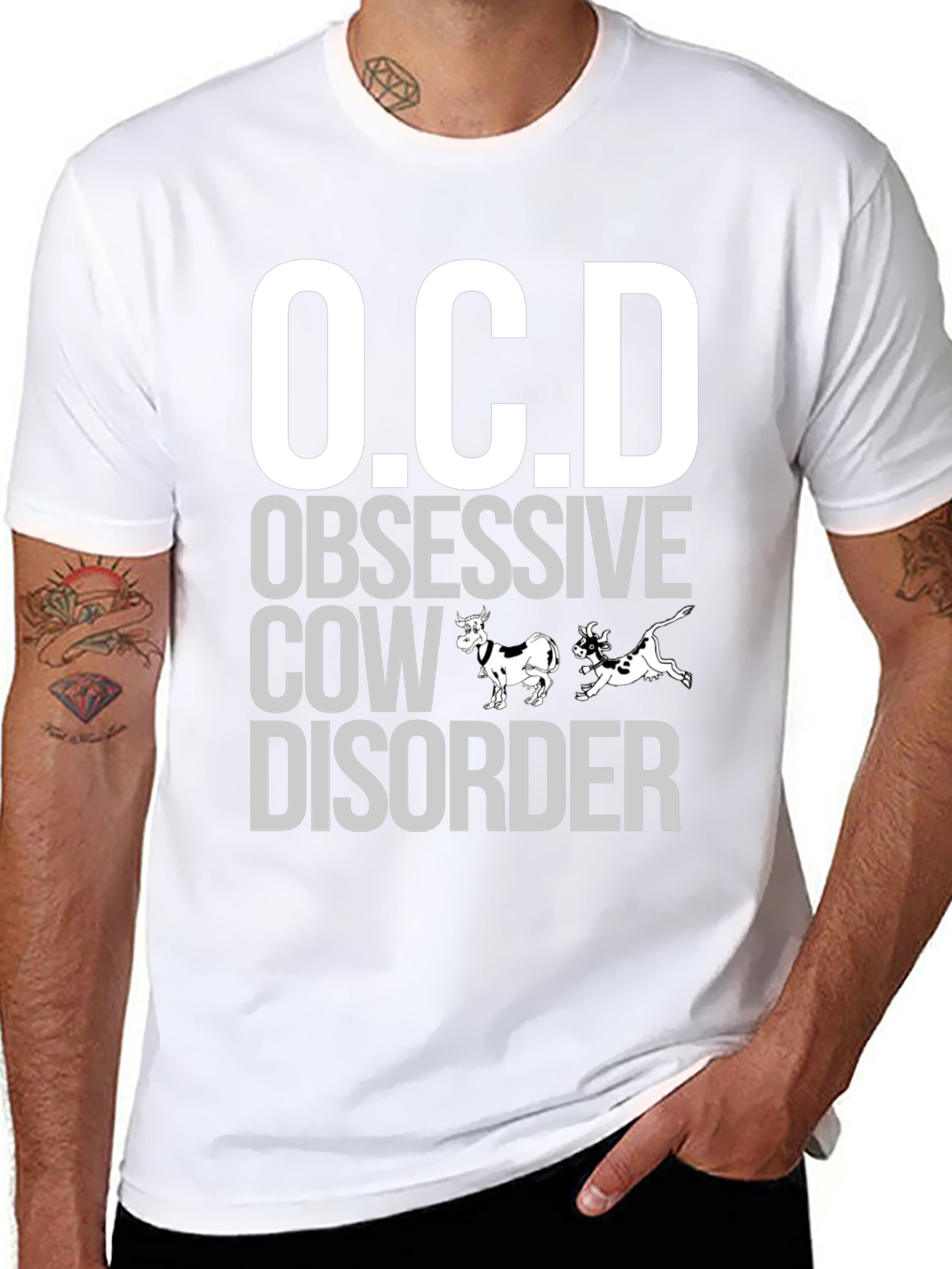 OCD Obsessive Cow Disorder T-Shirt Funny Graphic Tee