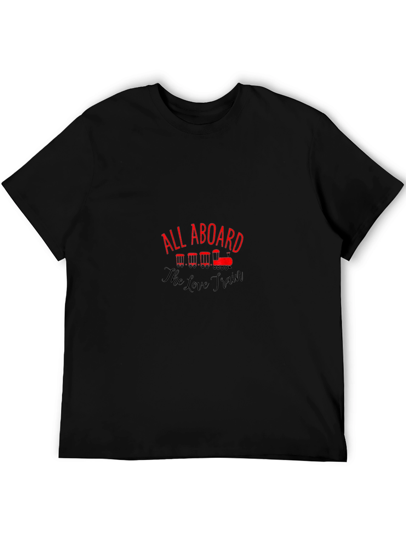 All Aboard the Love Train Black T-Shirt