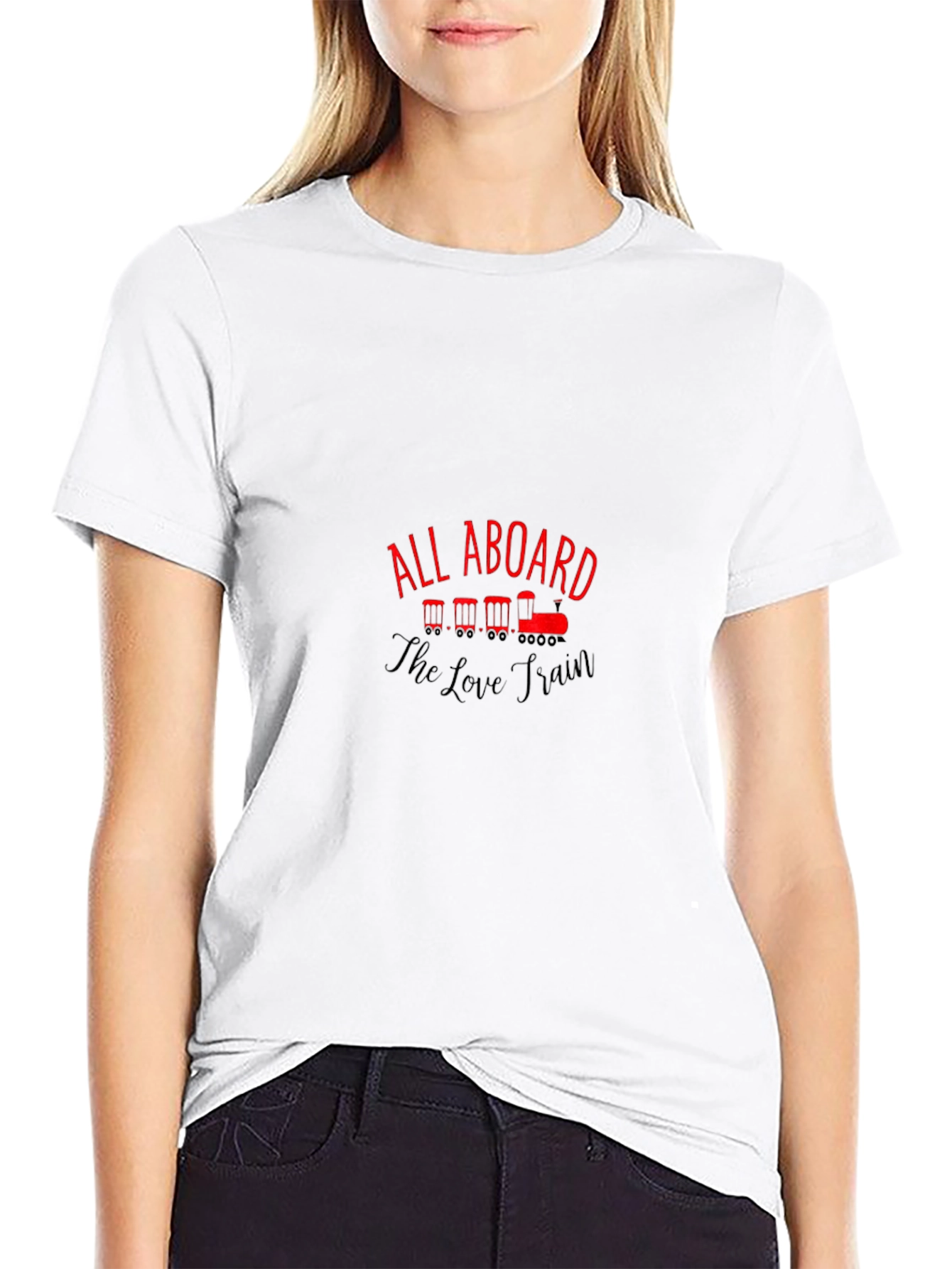 All Aboard the Love Train Black T-Shirt
