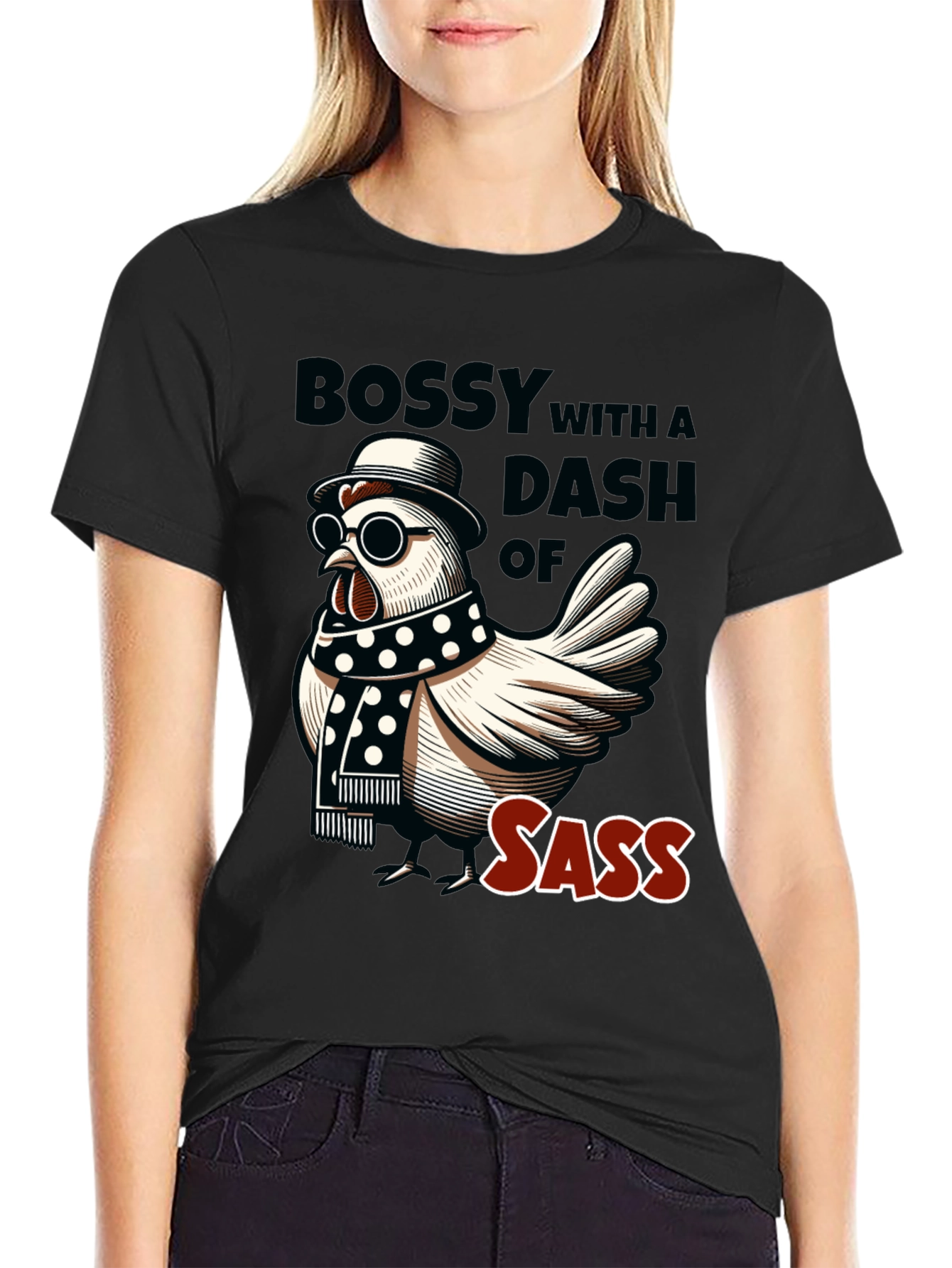 Bossy Sass Chicken Graphic Tee