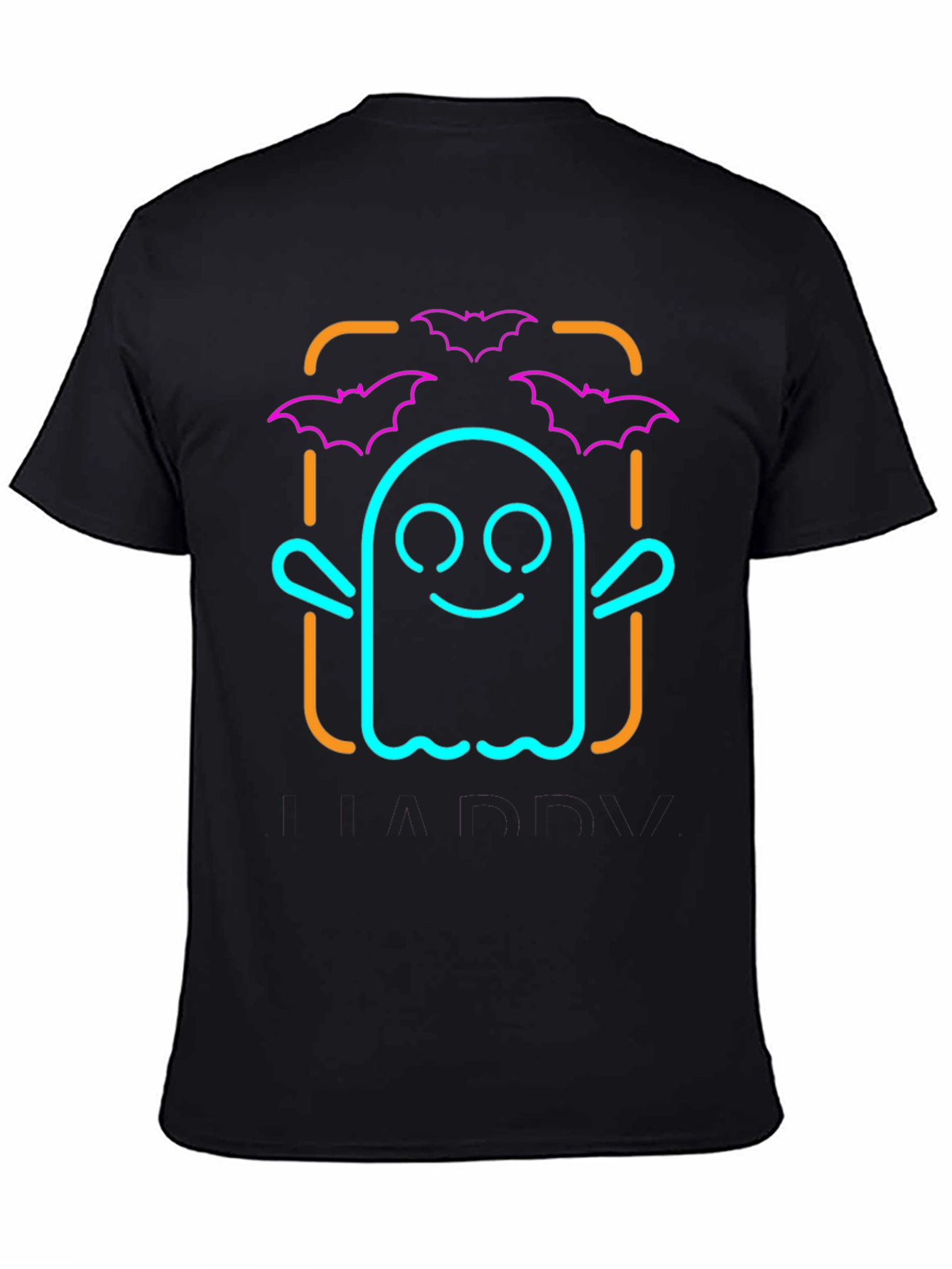 Neon Ghost & Bats Halloween Graphic Tee
