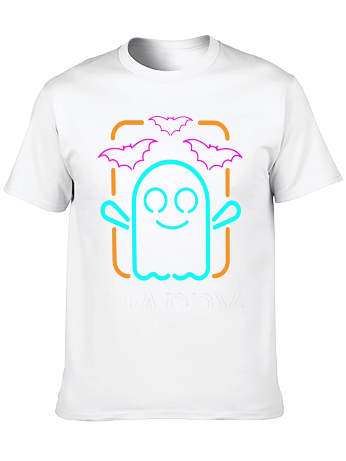 Neon Ghost & Bats Halloween Graphic Tee