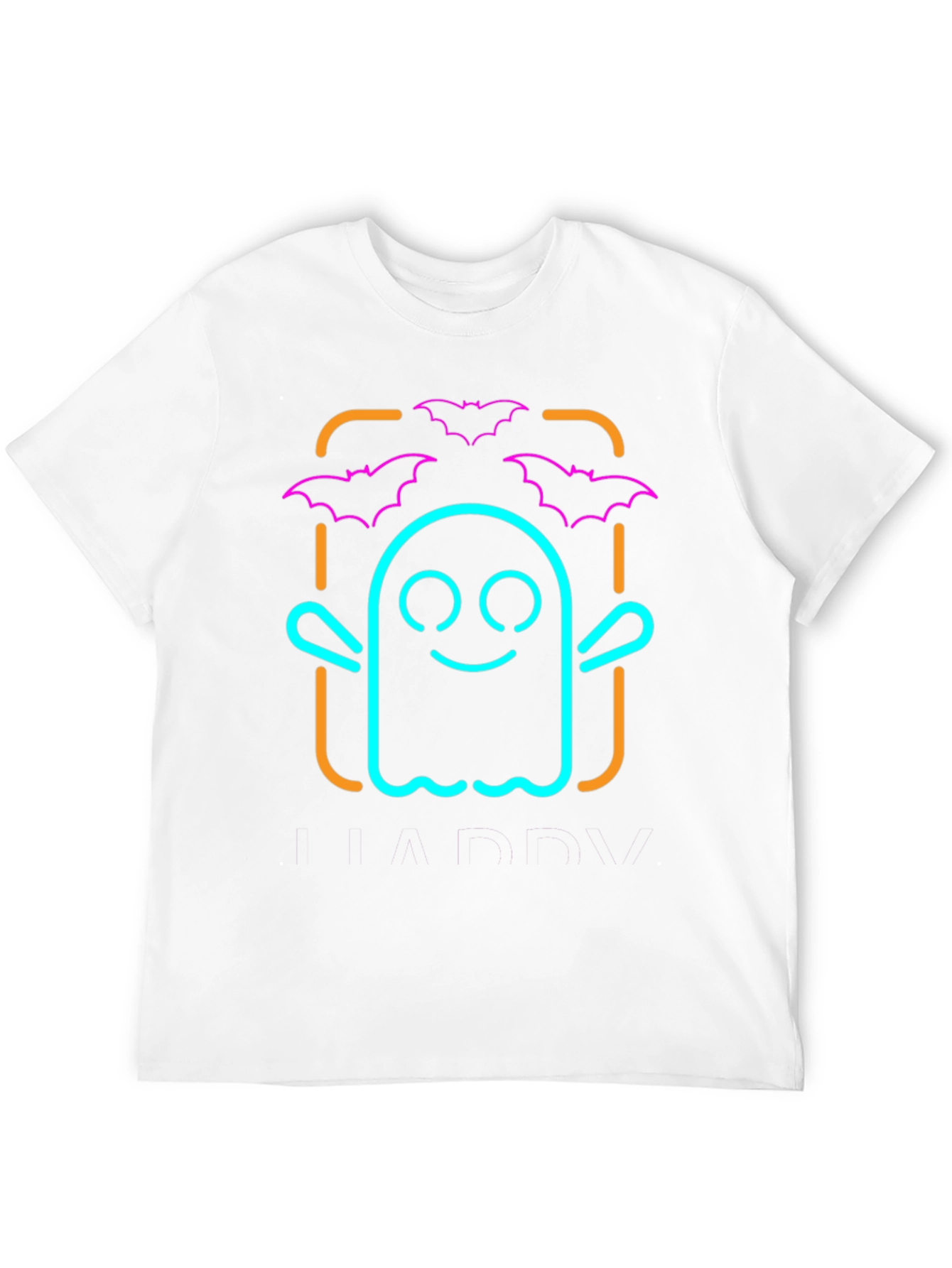 Neon Ghost & Bats Halloween Graphic Tee