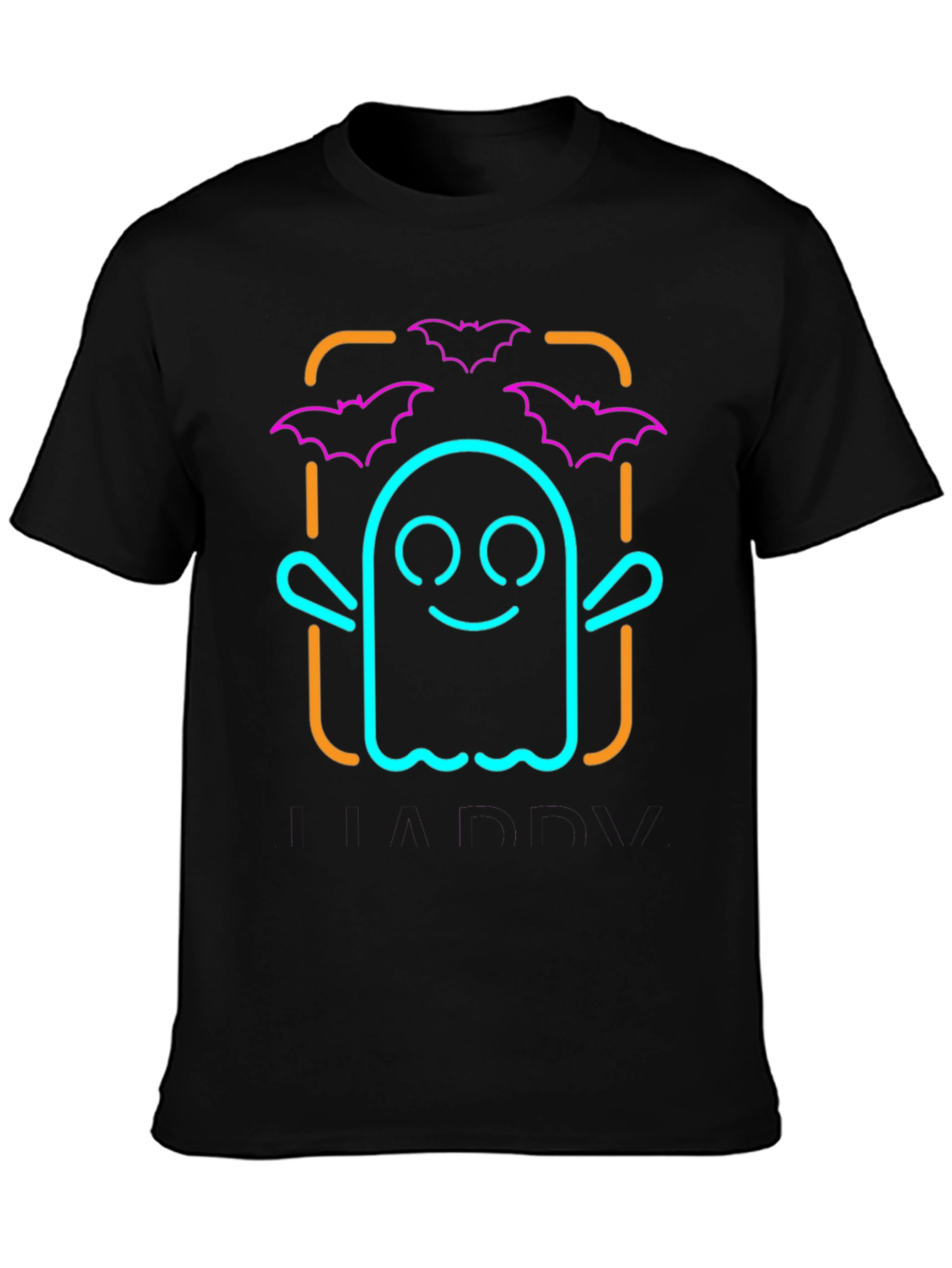 Neon Ghost & Bats Halloween Graphic Tee