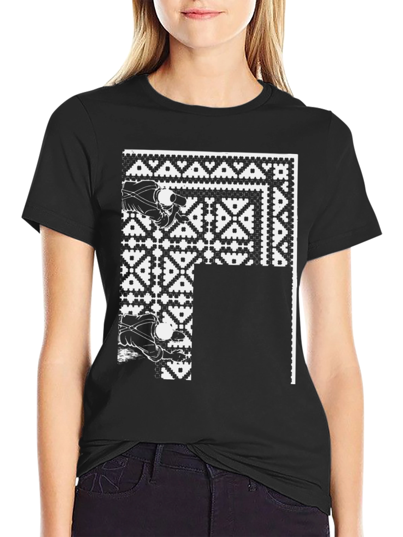 Abstract Graphic Black Tee