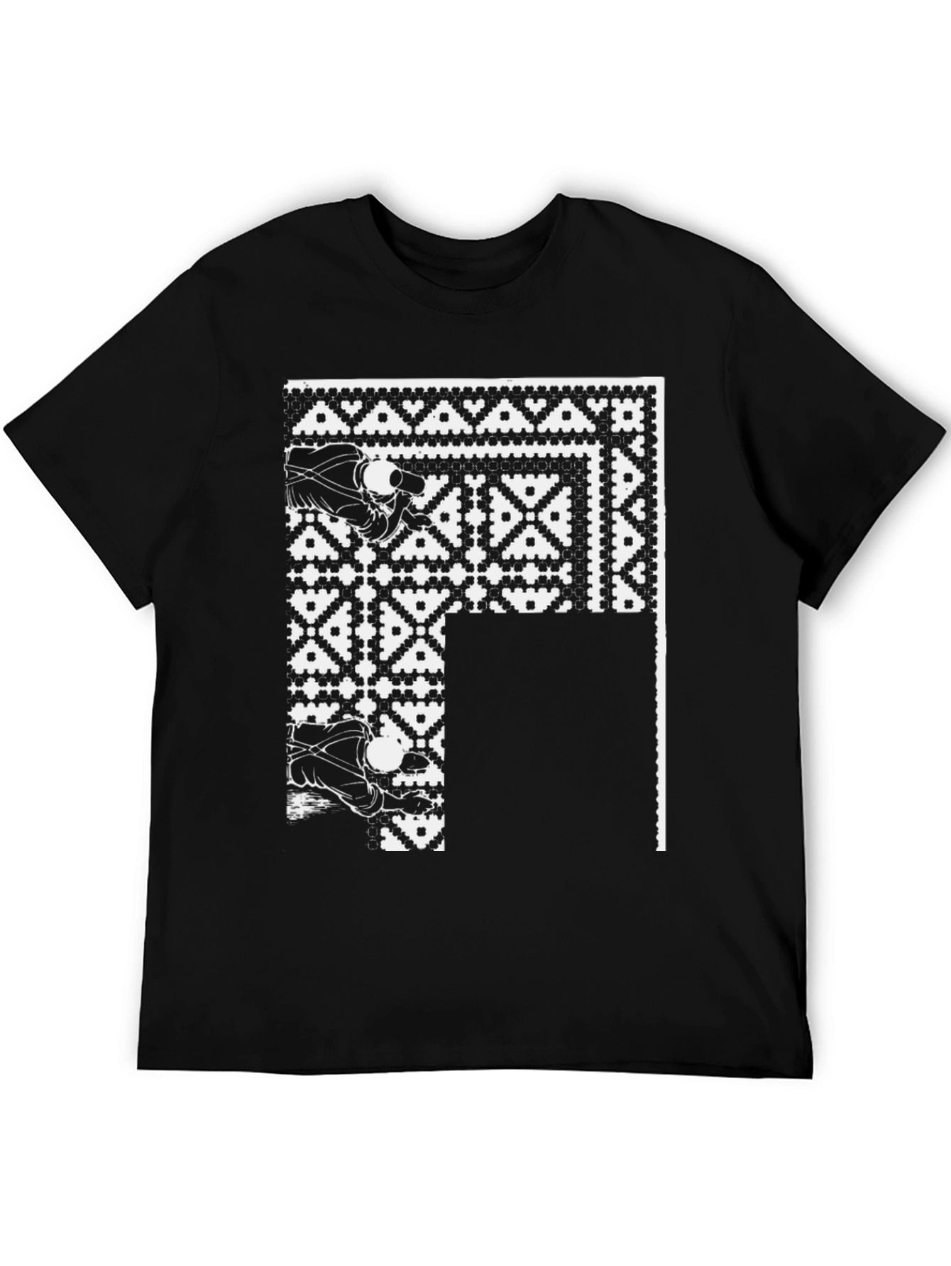 Abstract Graphic Black Tee