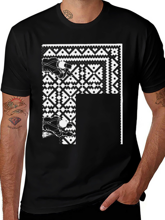 Abstract Graphic Black Tee