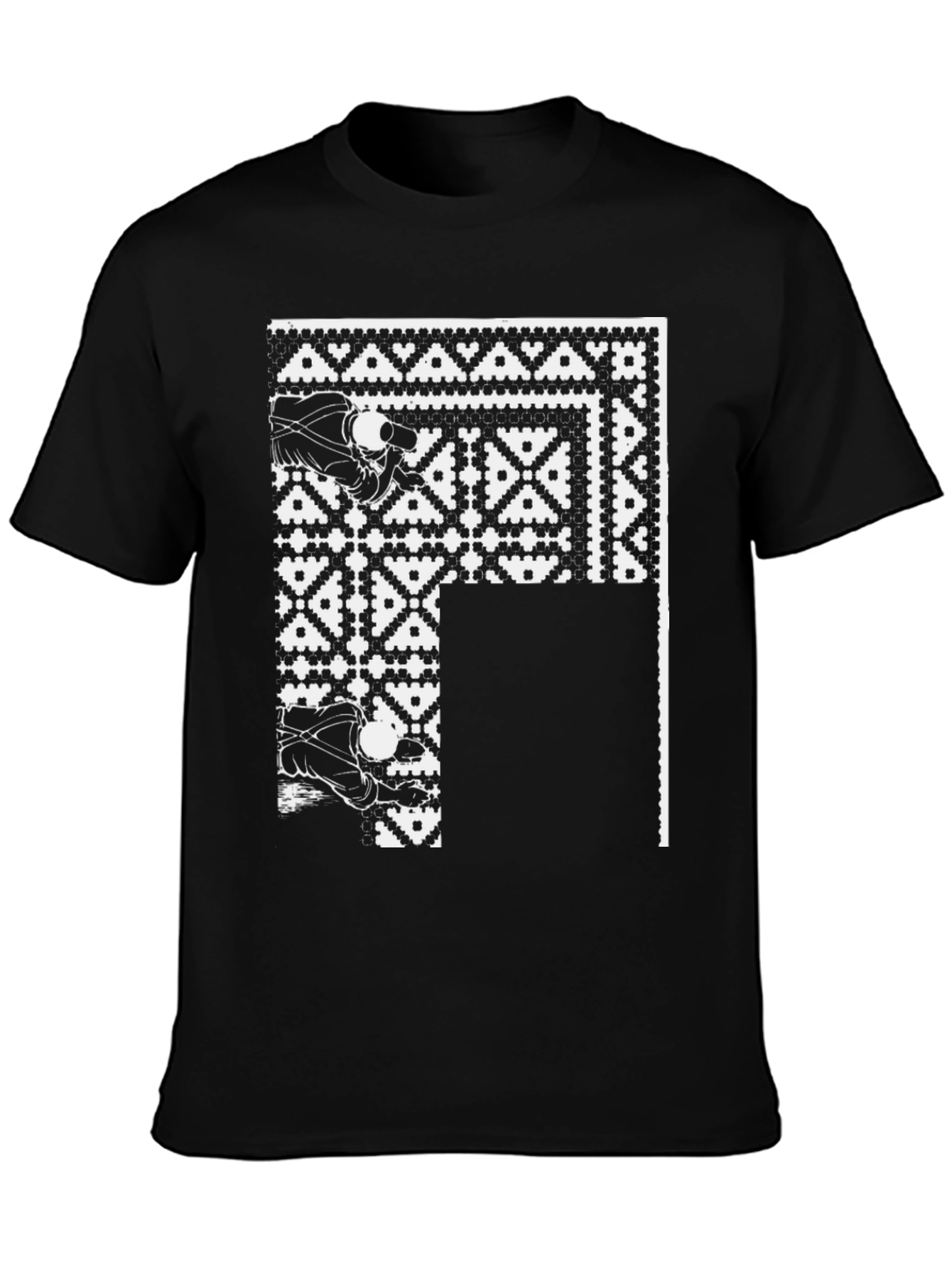 Abstract Graphic Black Tee