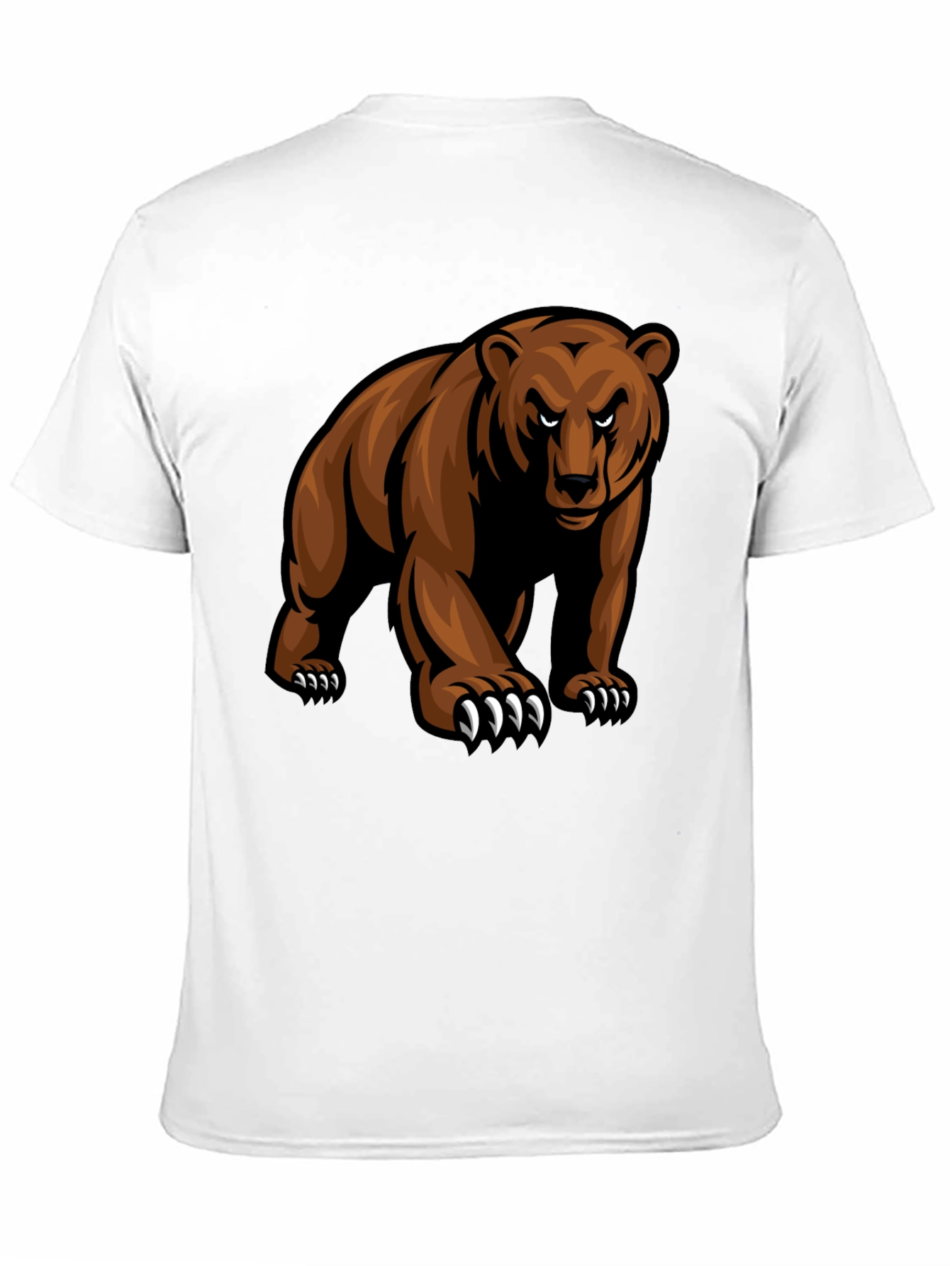 Mens Black T-Shirt with Grizzly Bear Graphic