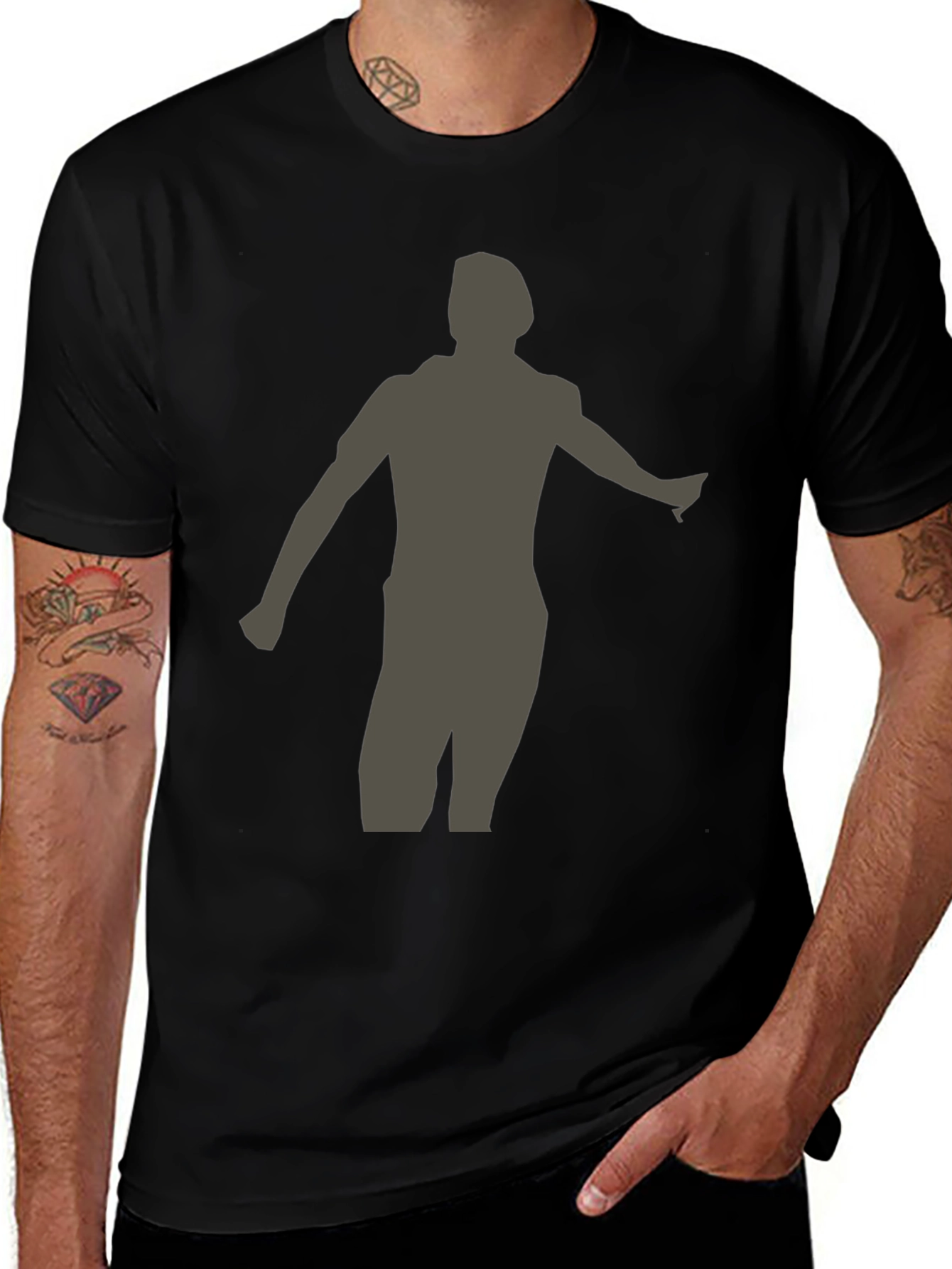 Silhouette Graphic T-Shirt - Casual Black Tee