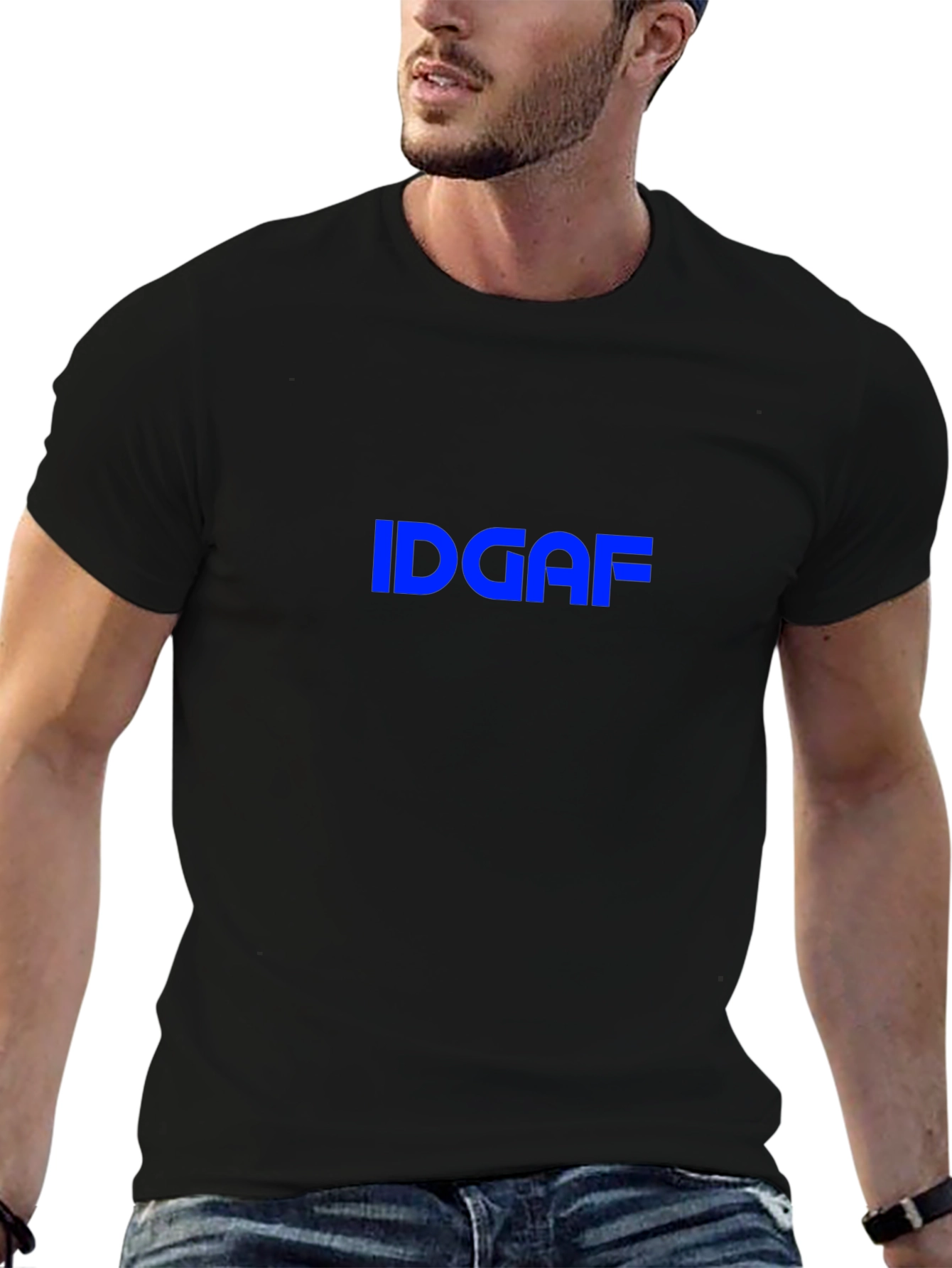 IDGAF Graphic Tee - Black Crew Neck T-Shirt