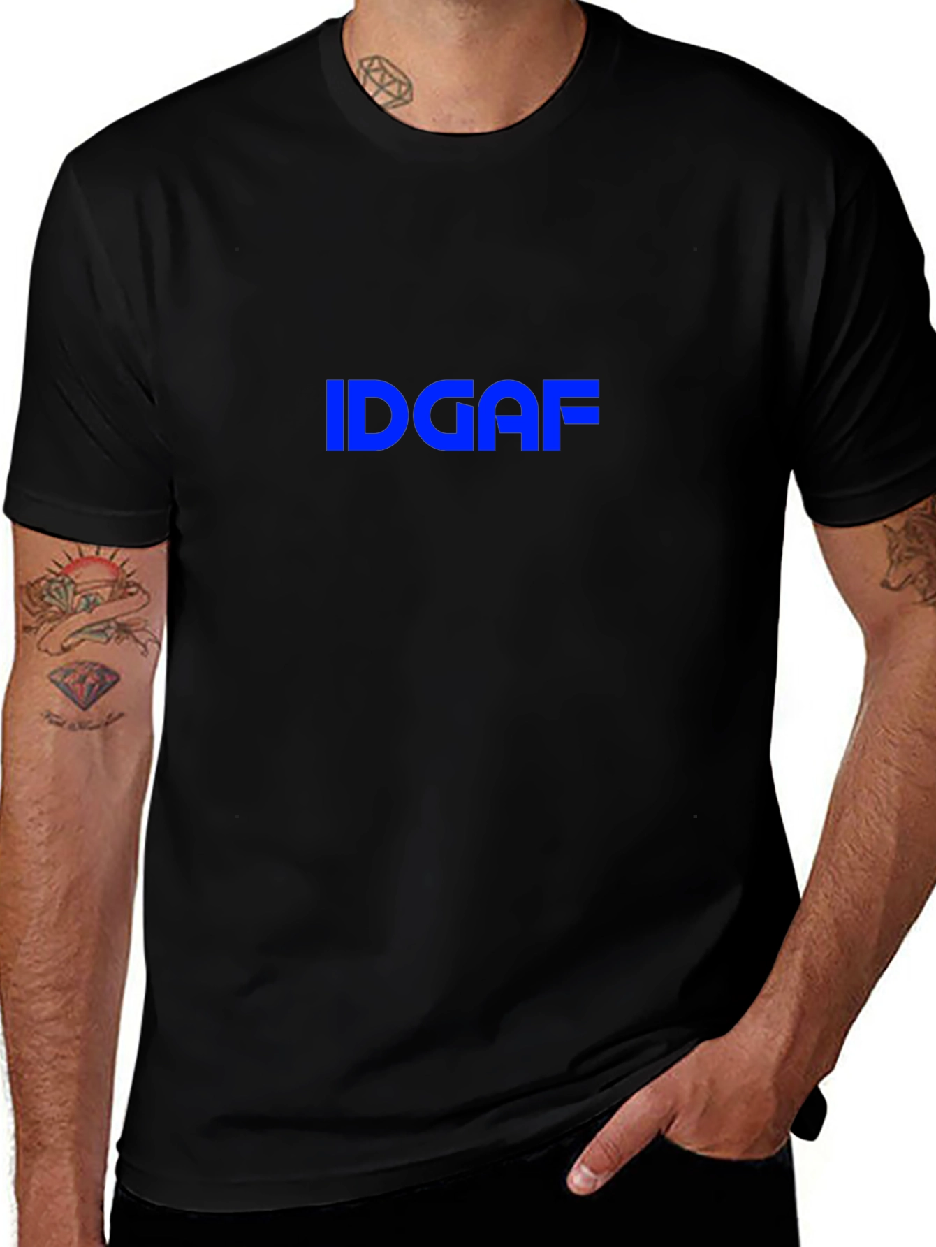 IDGAF Graphic Tee - Black Crew Neck T-Shirt