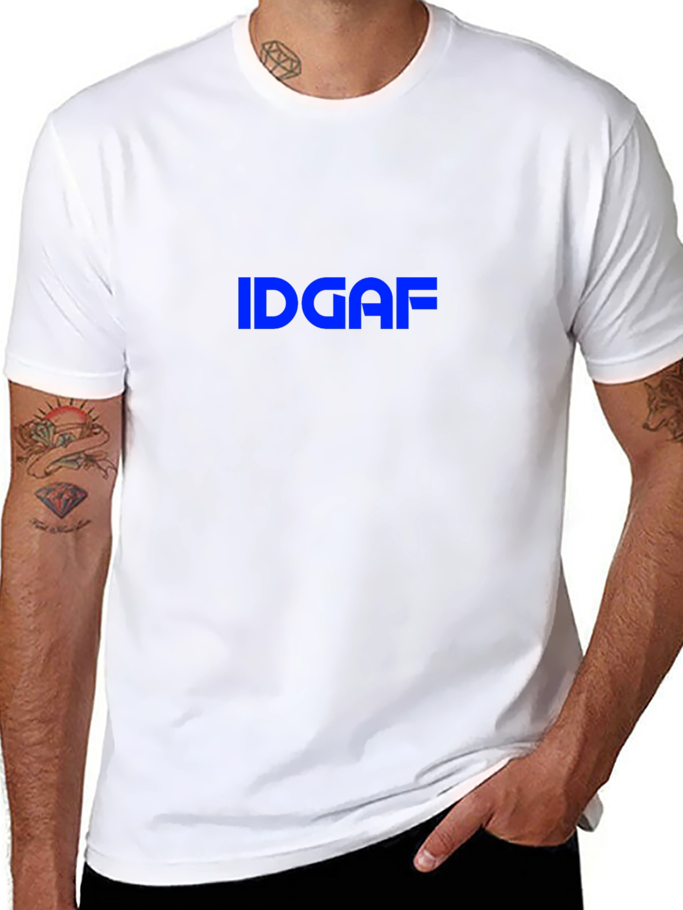 IDGAF Graphic Tee - Black Crew Neck T-Shirt