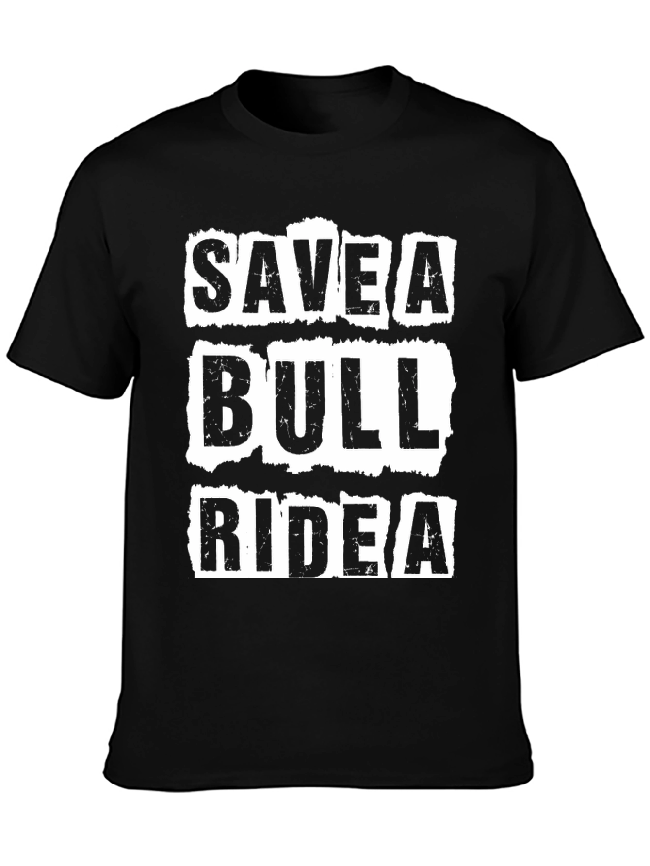 Save a Bull Ride a Cowboy Black Graphic Tee