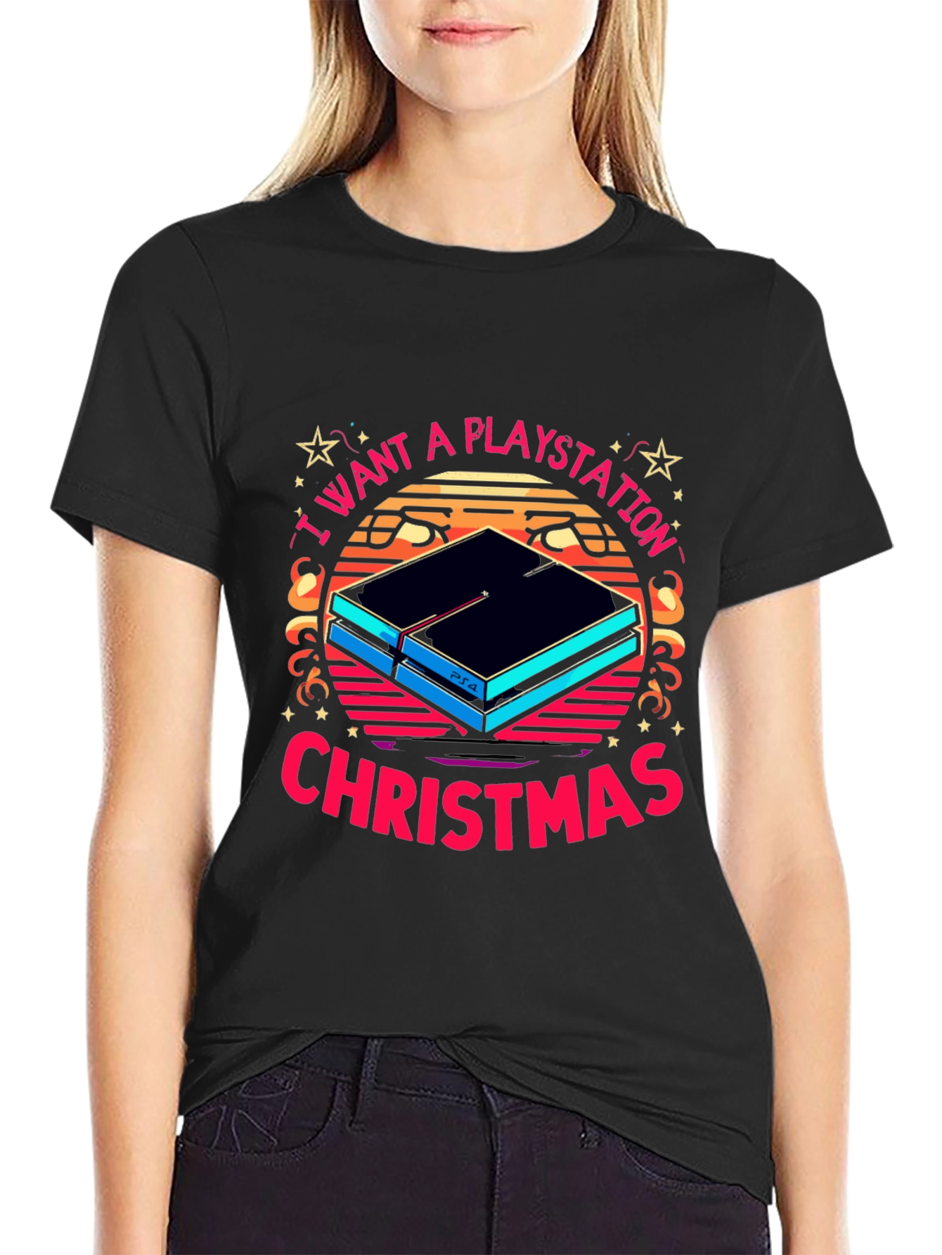 PlayStation Christmas T-Shirt Retro Design