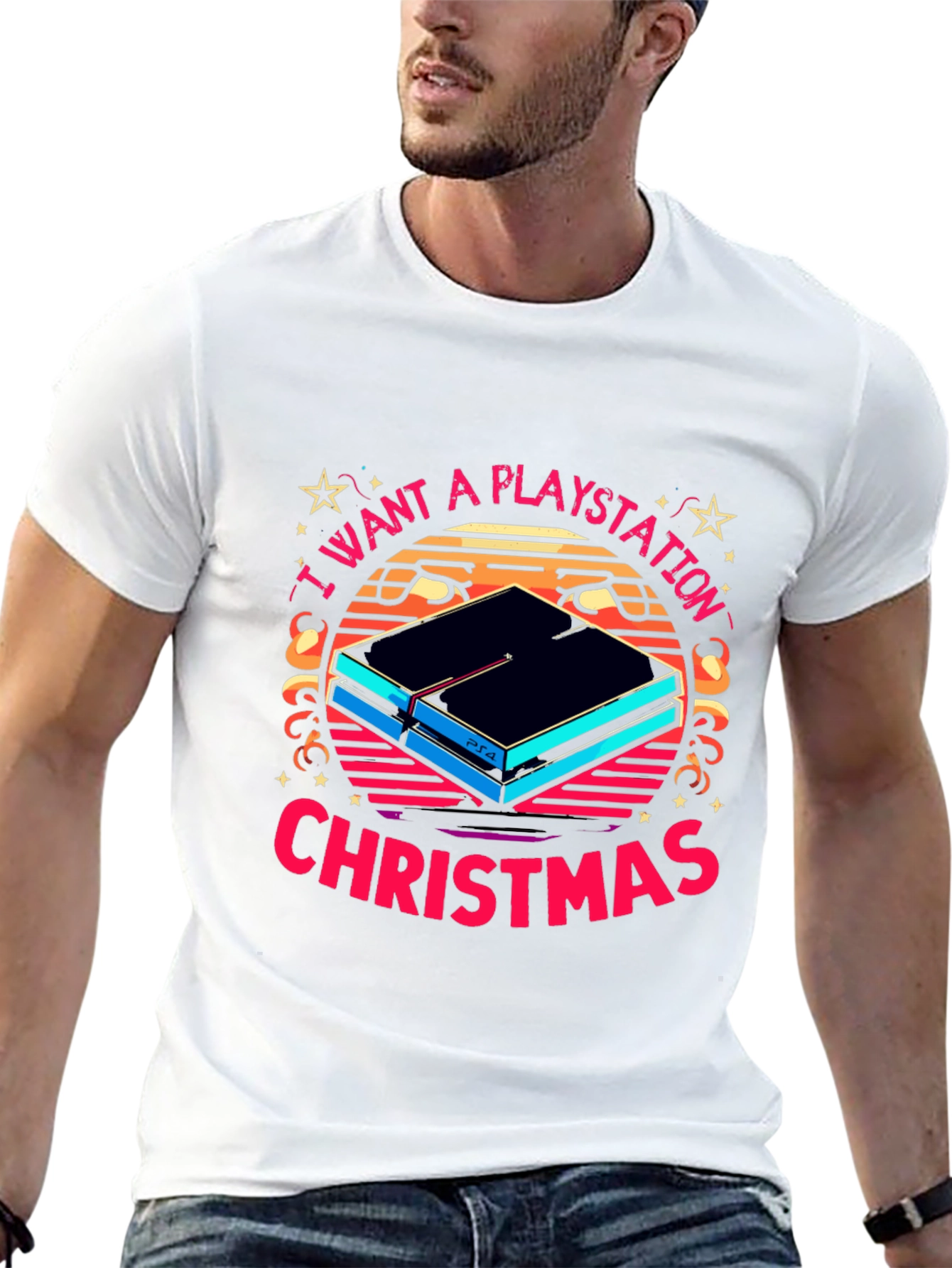 PlayStation Christmas T-Shirt Retro Design
