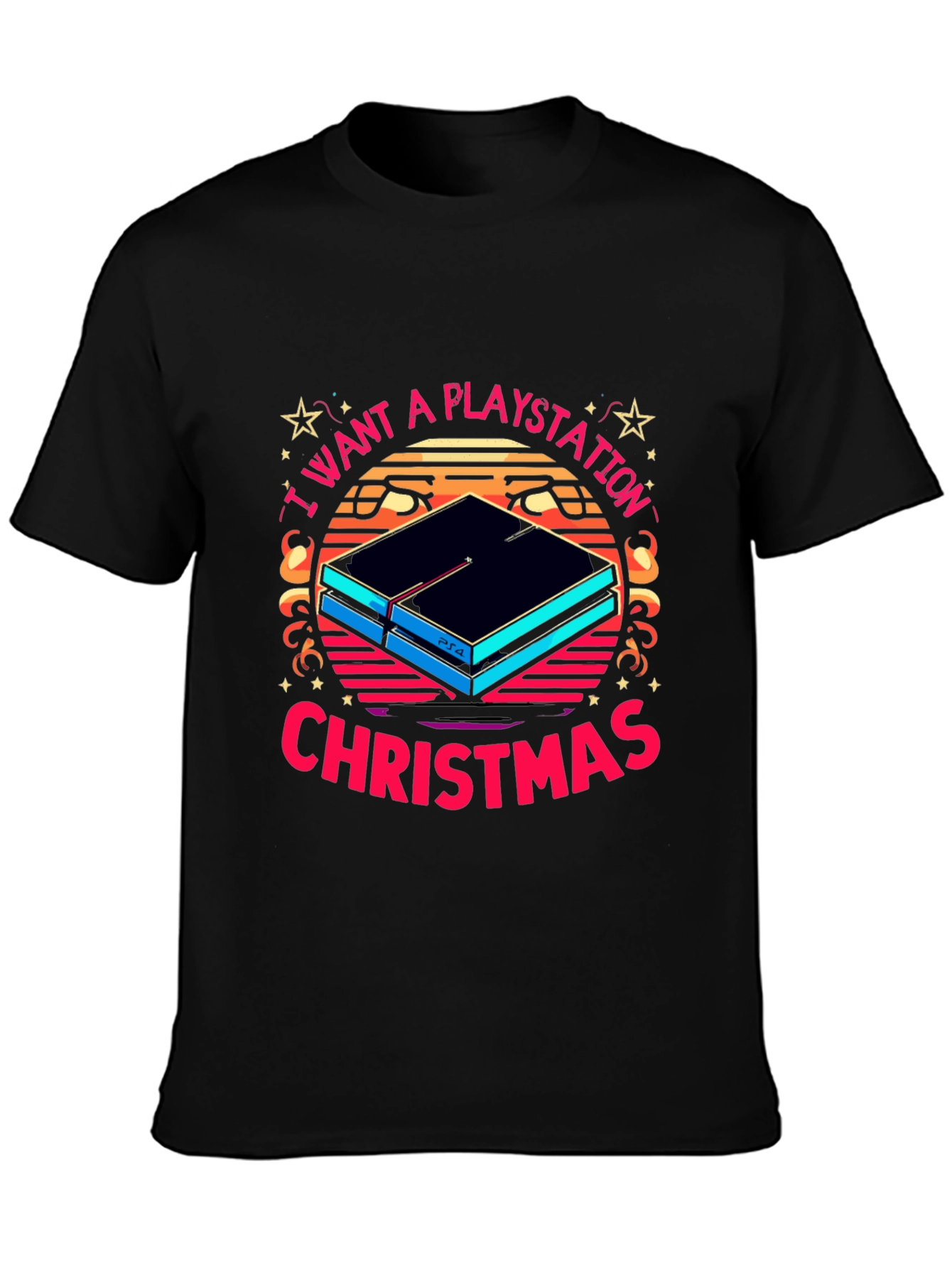 PlayStation Christmas T-Shirt Retro Design